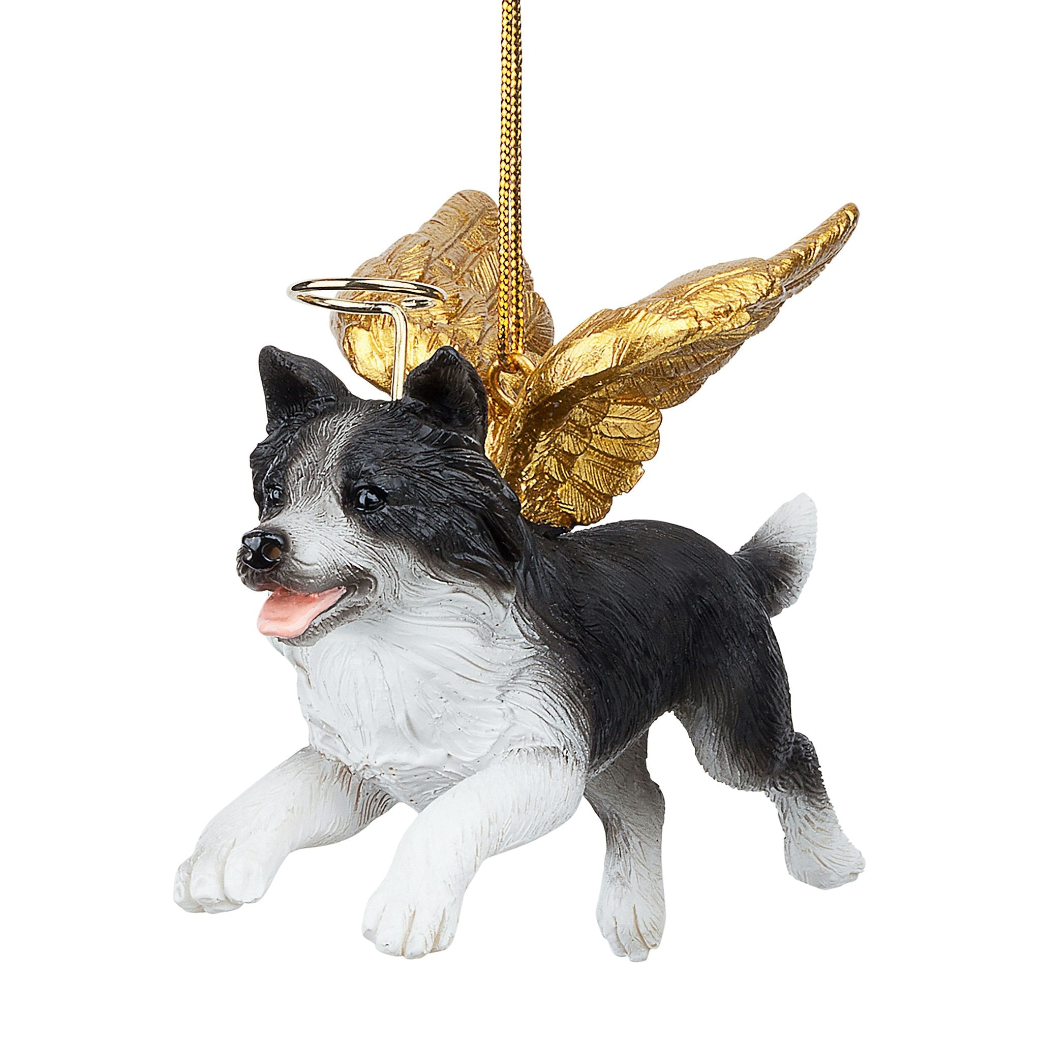 Honor the Pooch: Border Collie Holiday Dog Angel Ornament Collection