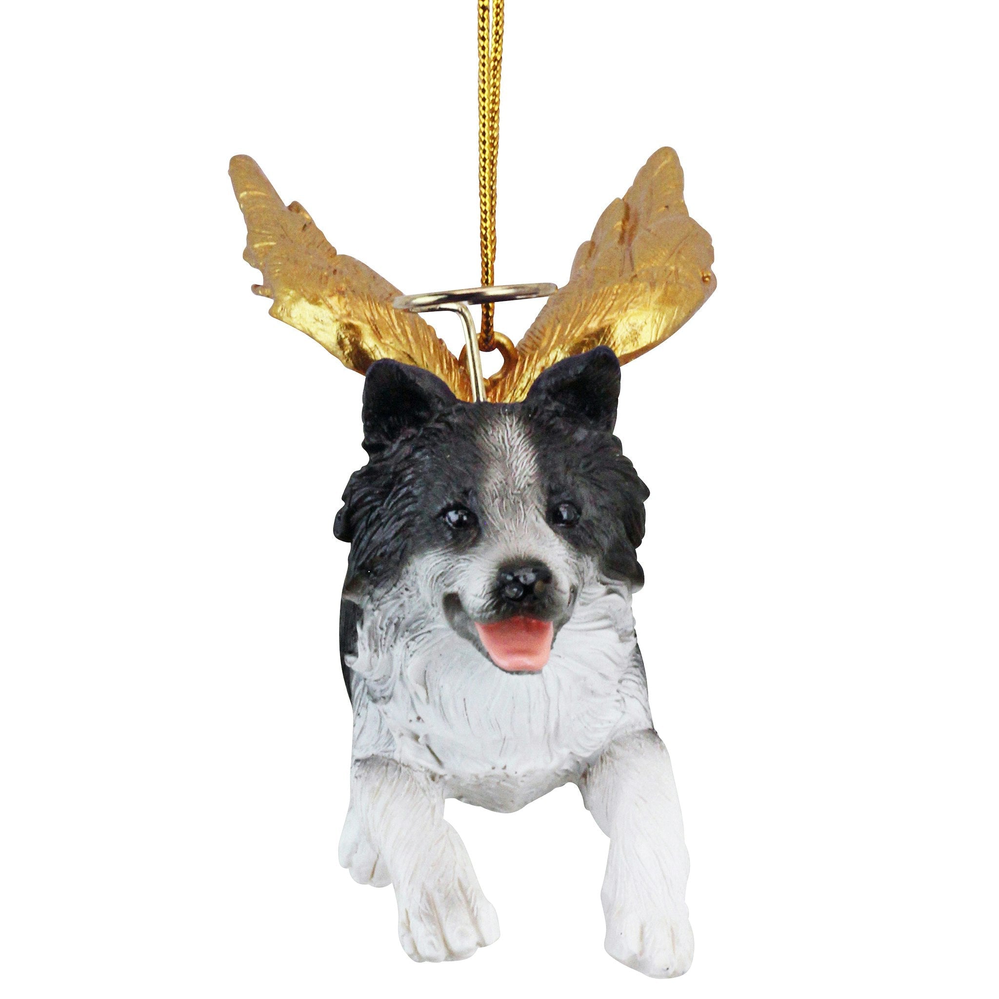 Honor the Pooch: Border Collie Holiday Dog Angel Ornament Collection