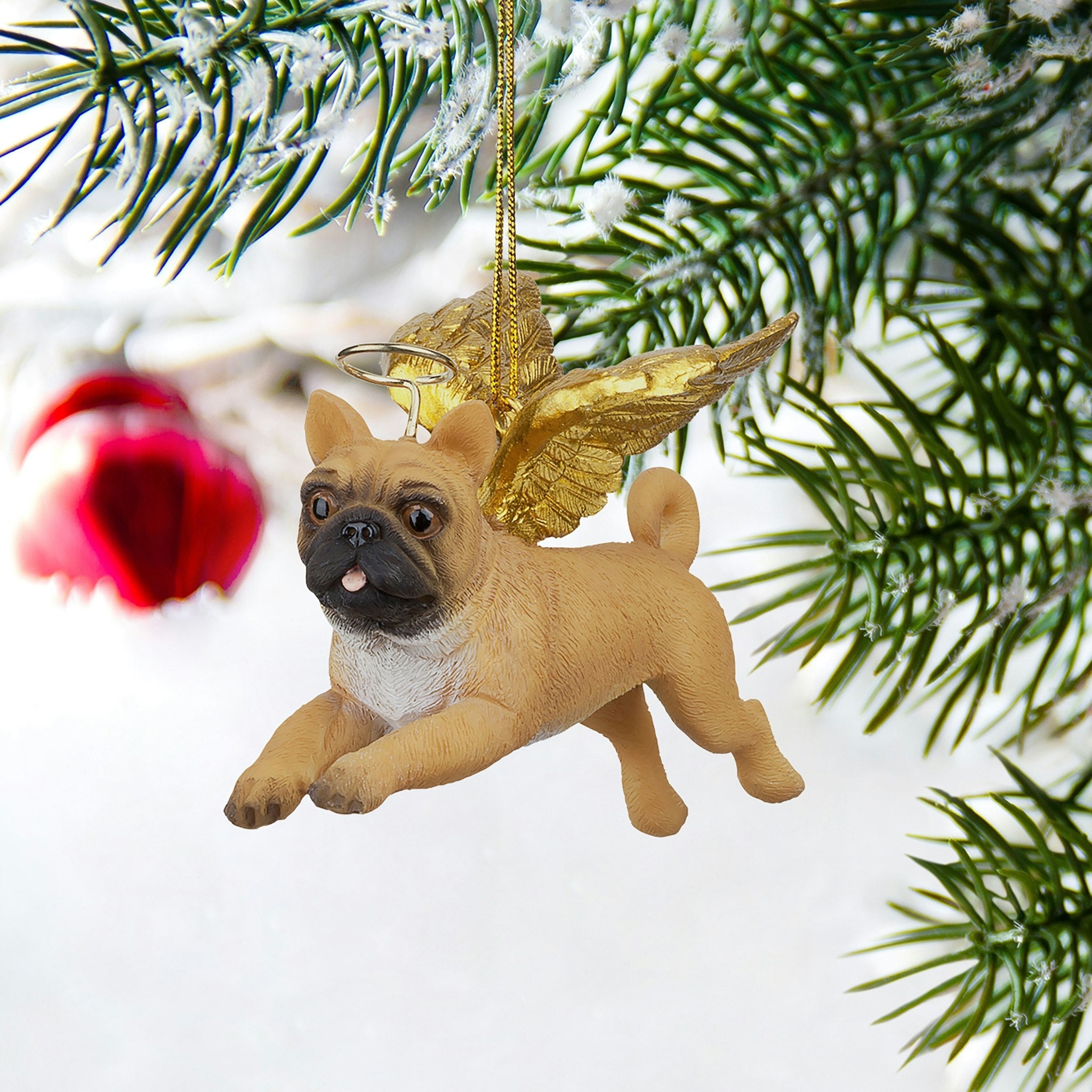 Honor the Pooch: Pug Holiday Dog Angel Ornament