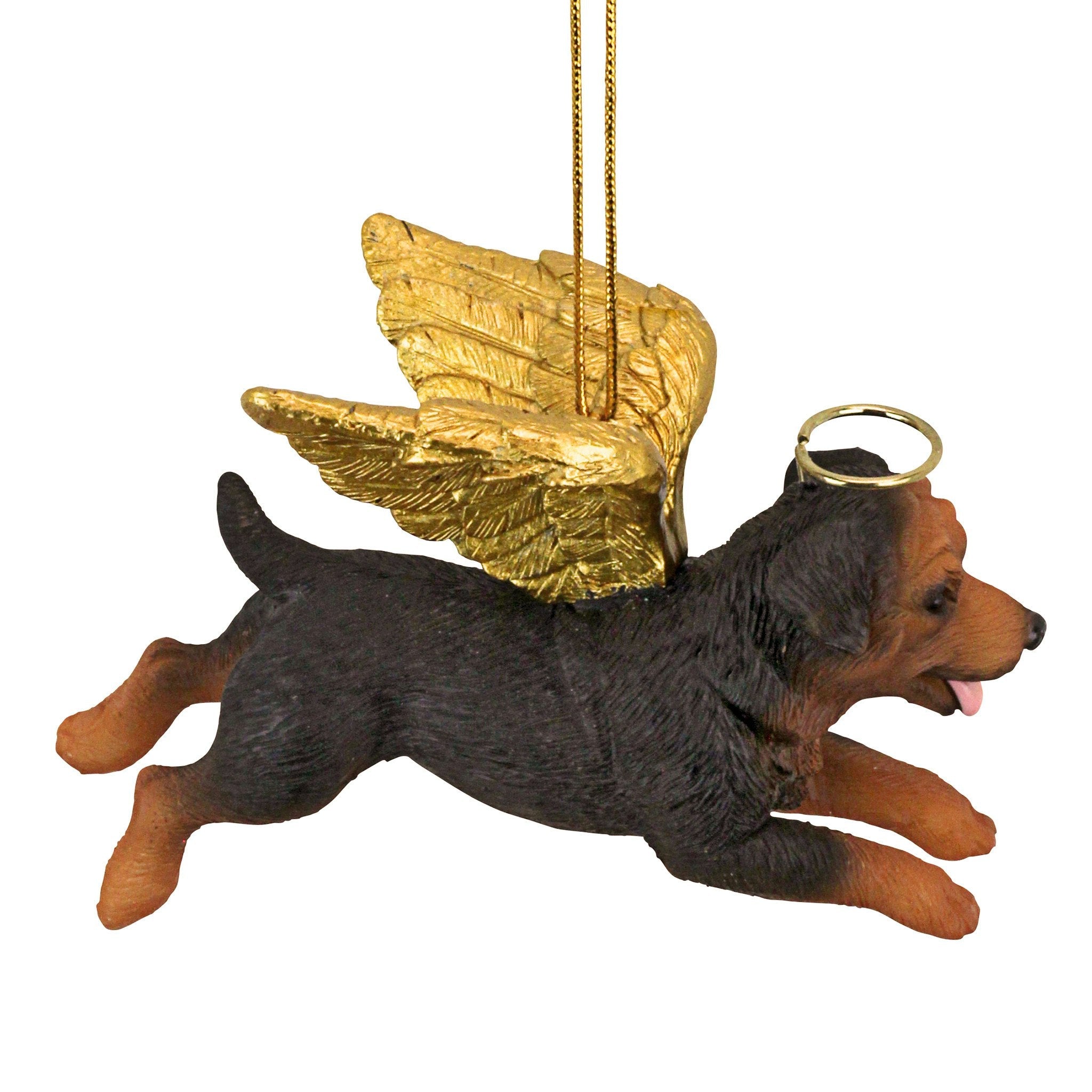 Honor the Pooch: Rottweiler Holiday Dog Angel Ornament