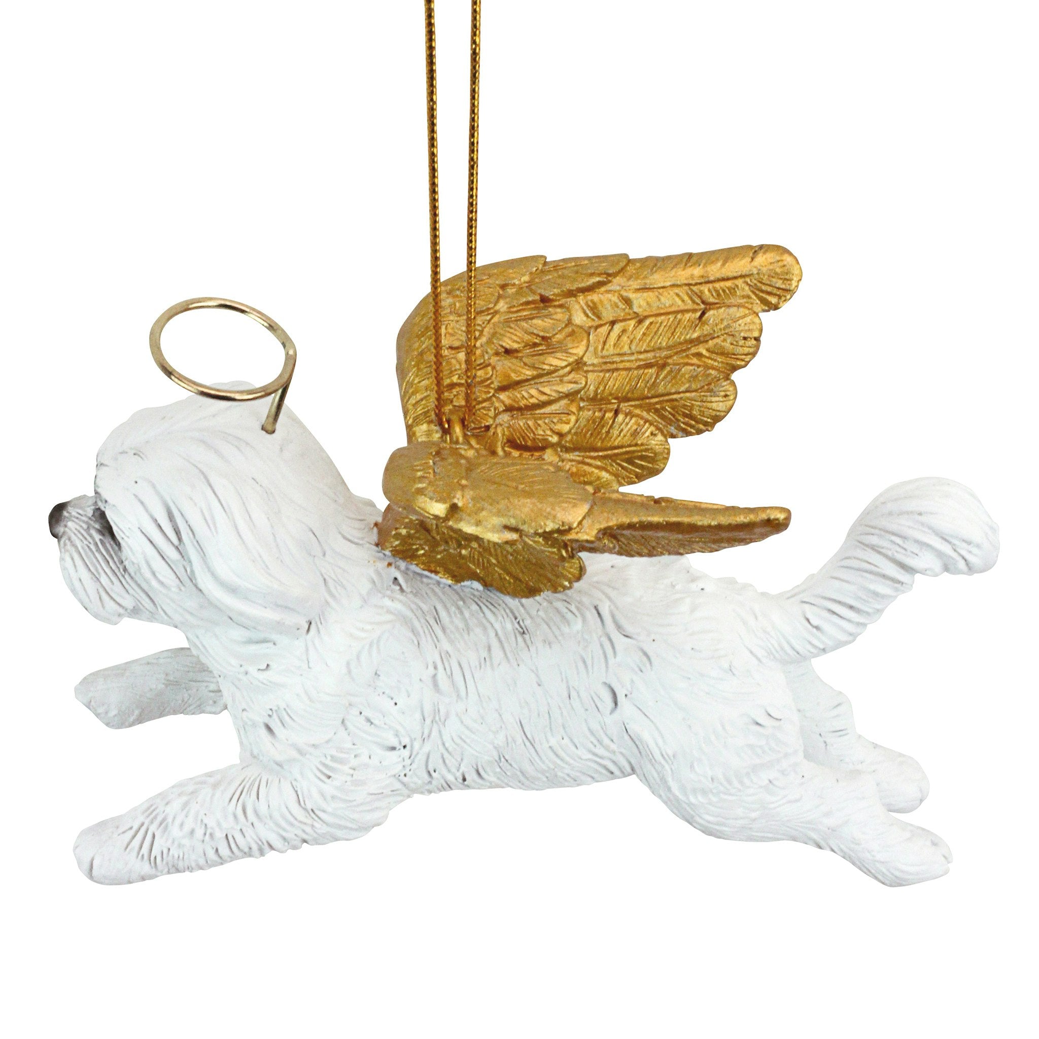 Honor the Pooch: Maltese Holiday Dog Angel Ornament