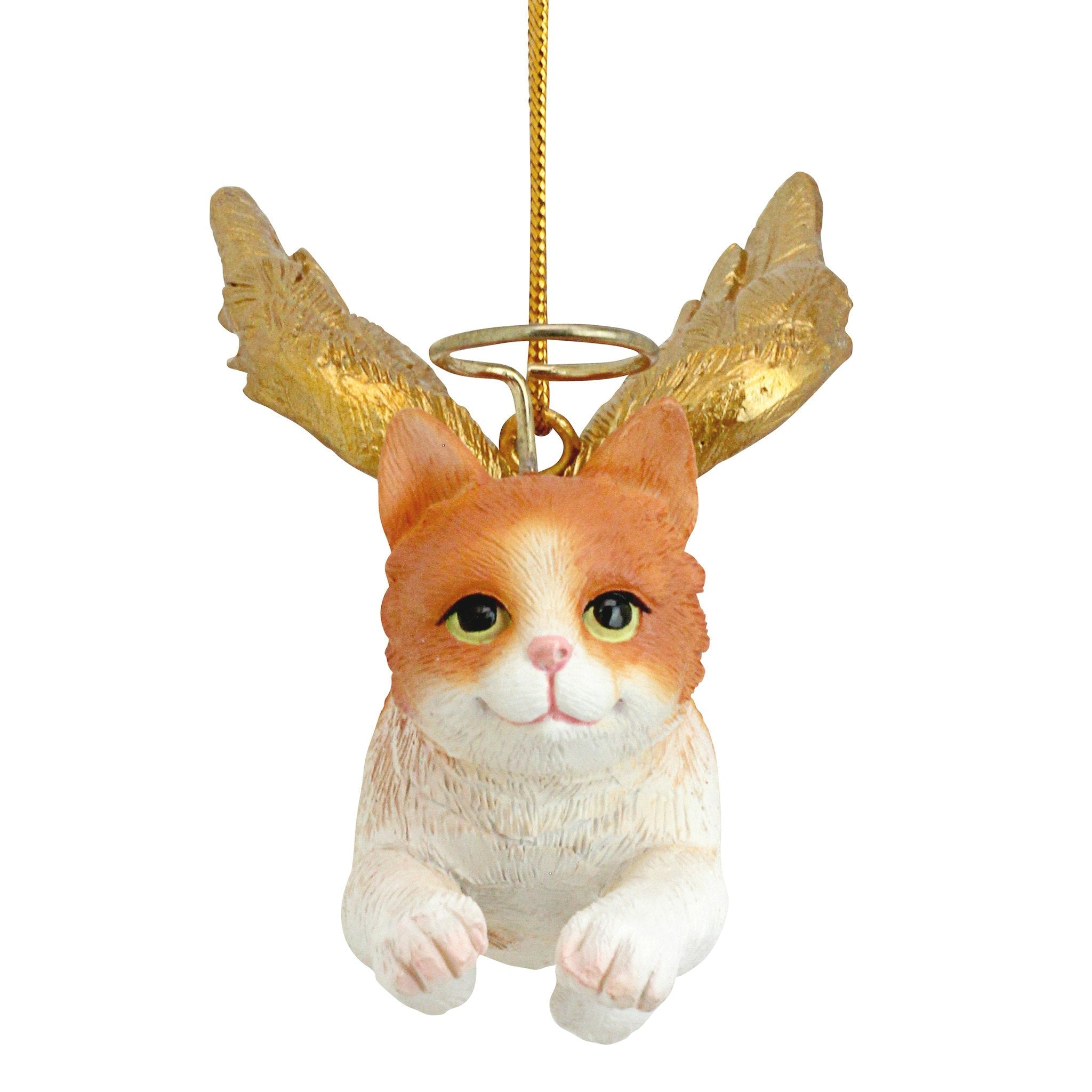 Honor the Feline: Orange Tabby Holiday Cat Angel Ornament