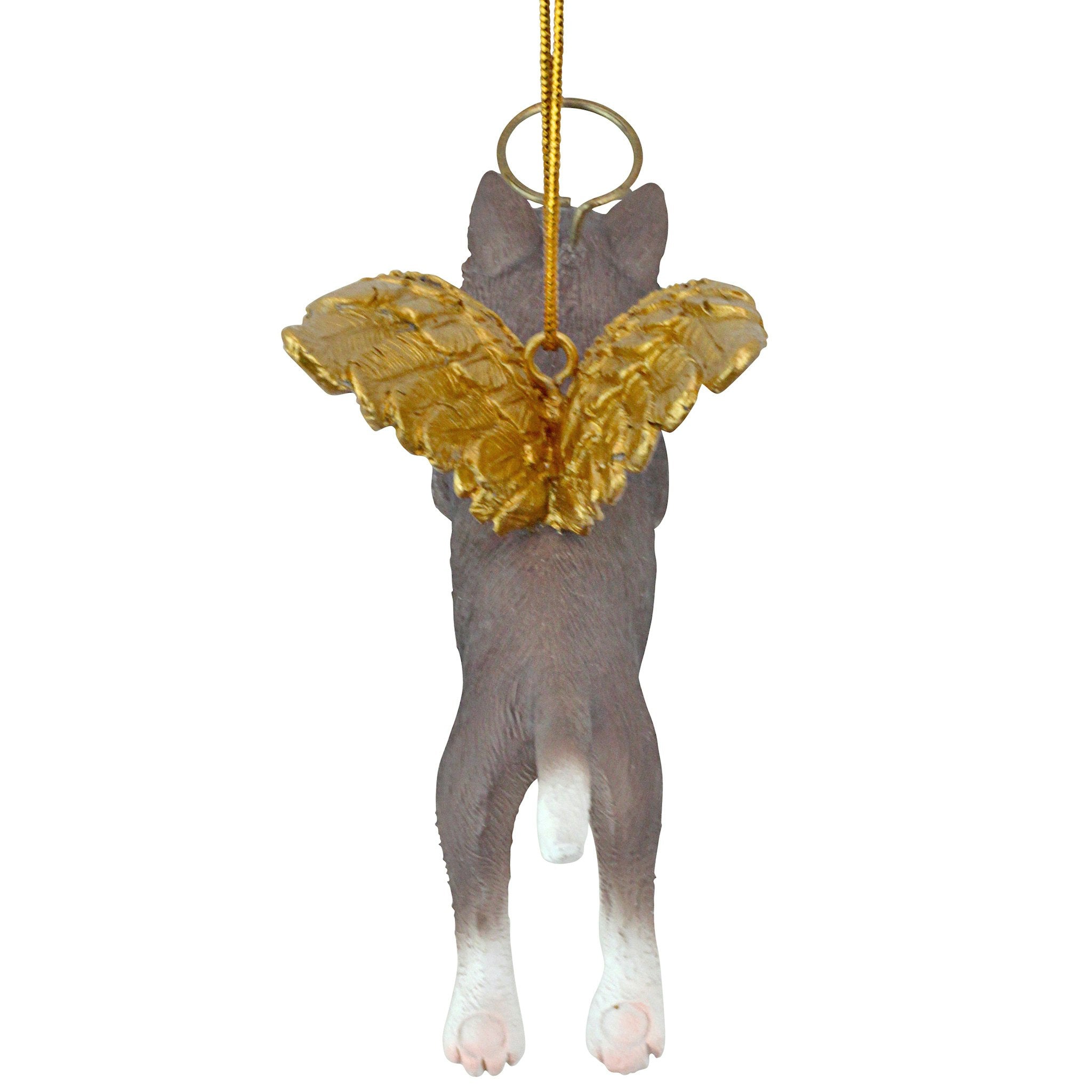 Honor the Feline: Grey Tabby Holiday Cat Angel Ornament