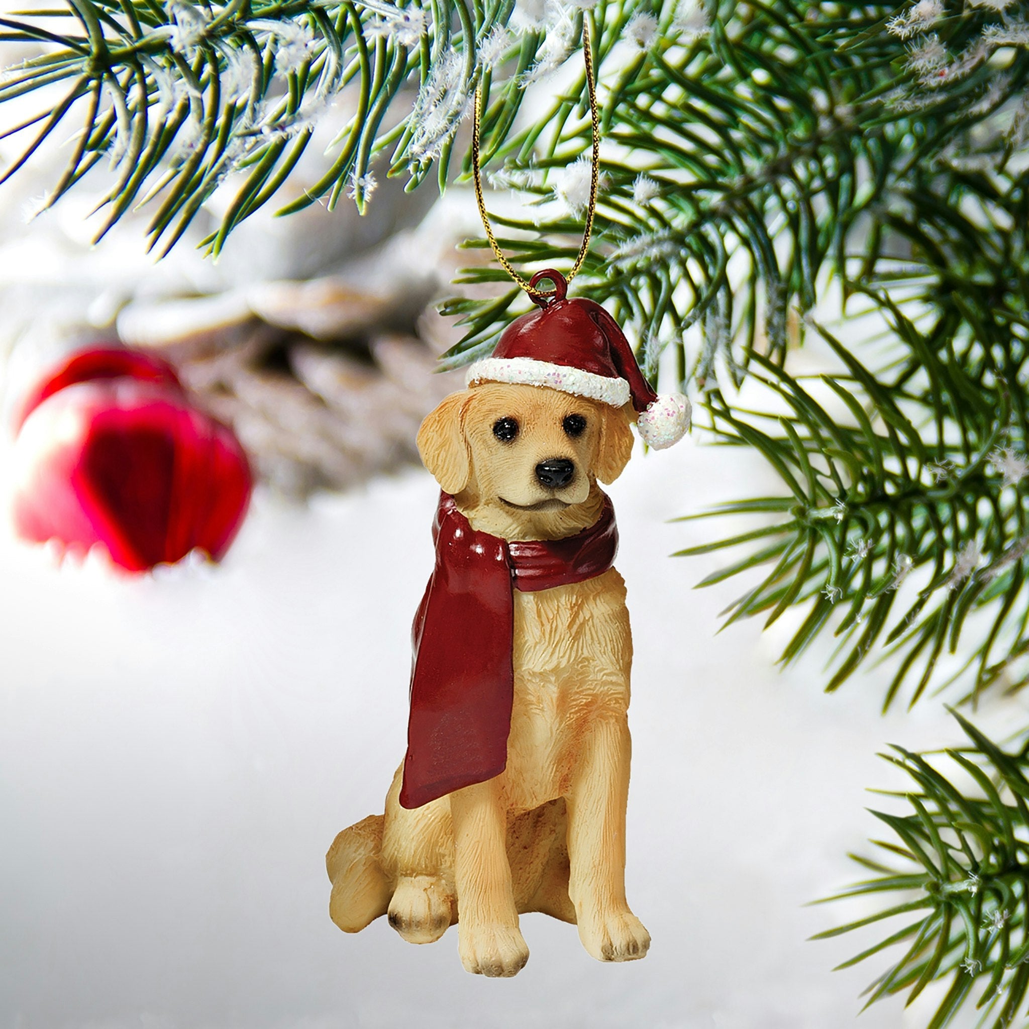 Golden Retriever Holiday Dog Ornament Sculpture