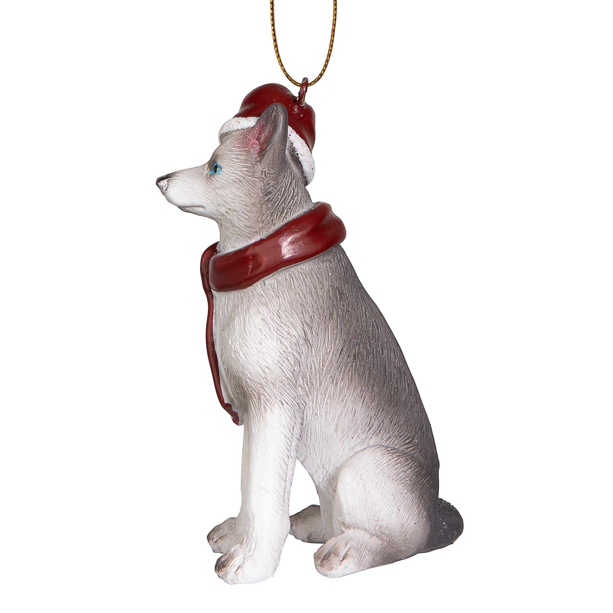 Siberian Husky Holiday Dog Ornament Sculpture