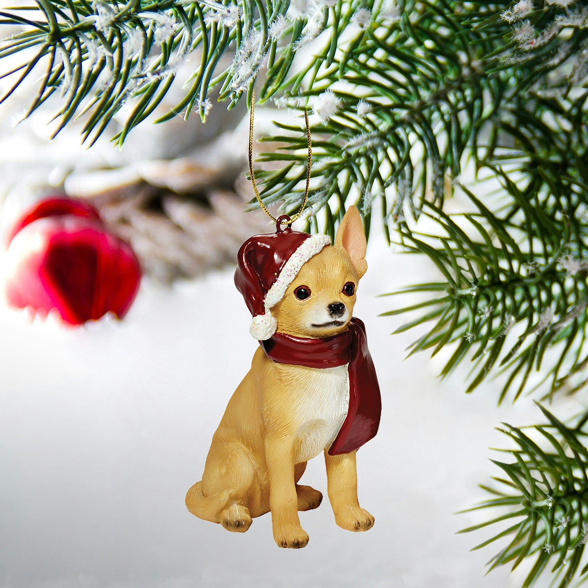 Chihuahua Holiday Dog Ornament Sculpture