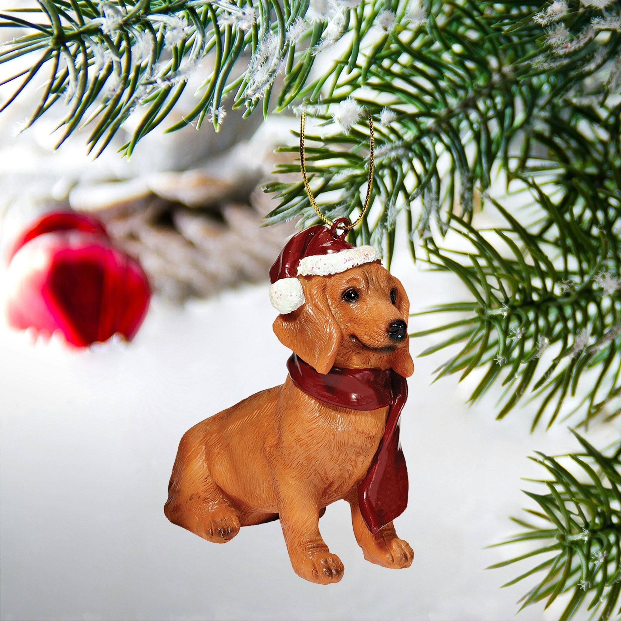 Dachshund Holiday Dog Ornament Sculpture