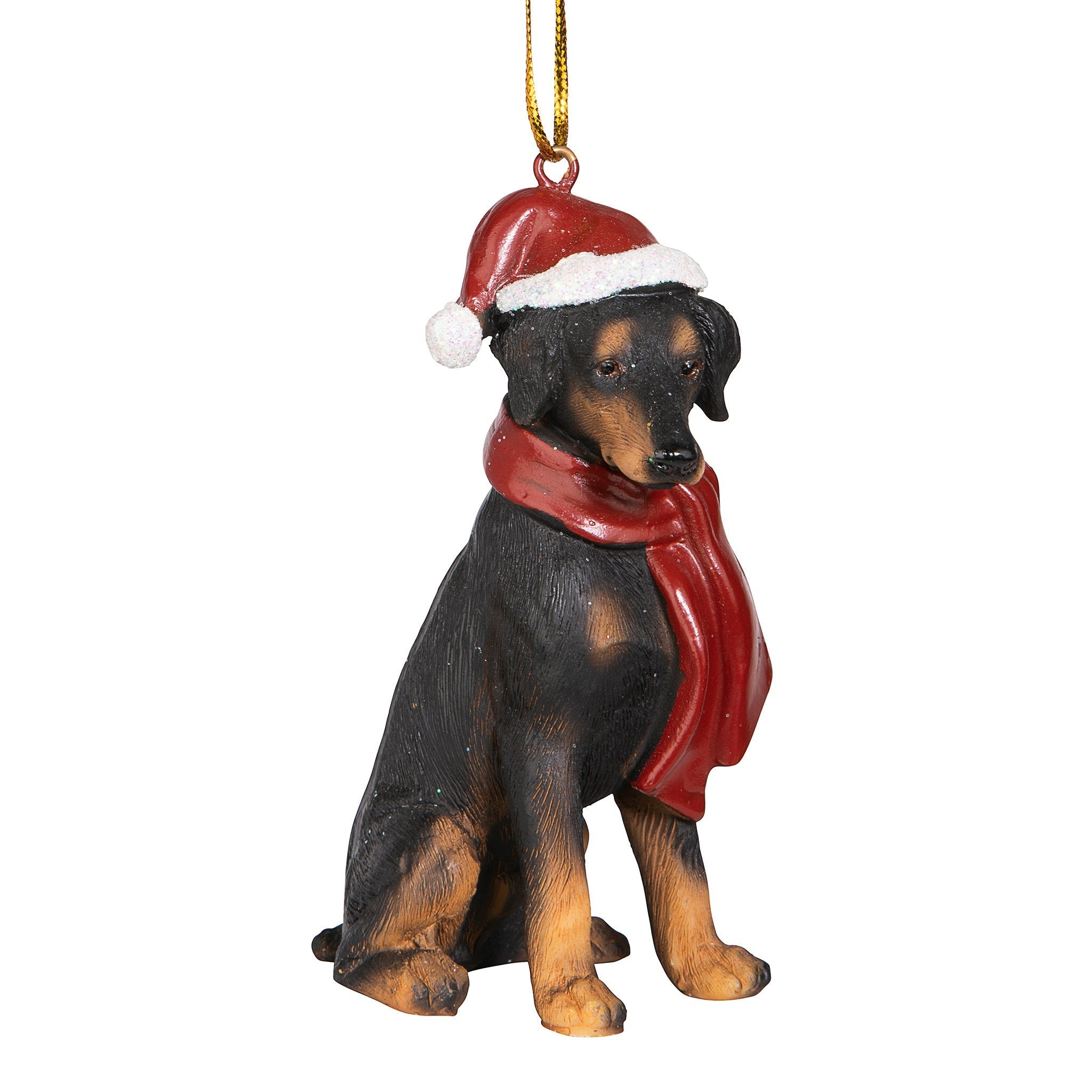 Doberman Pinscher Holiday Dog Ornament Sculpture