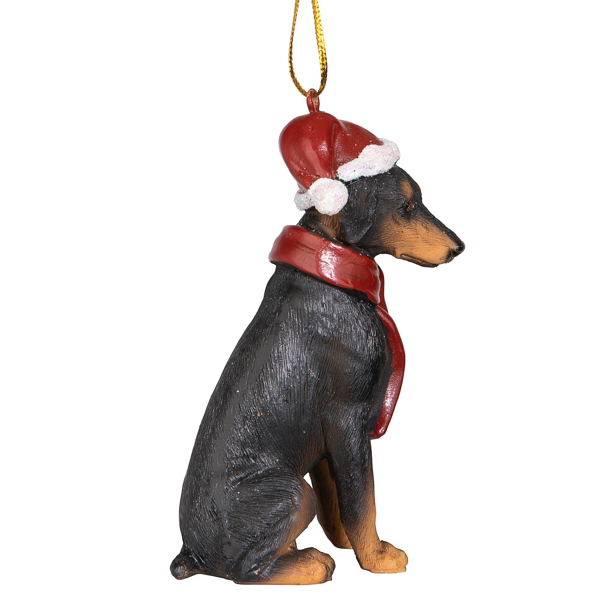 Doberman Pinscher Holiday Dog Ornament Sculpture