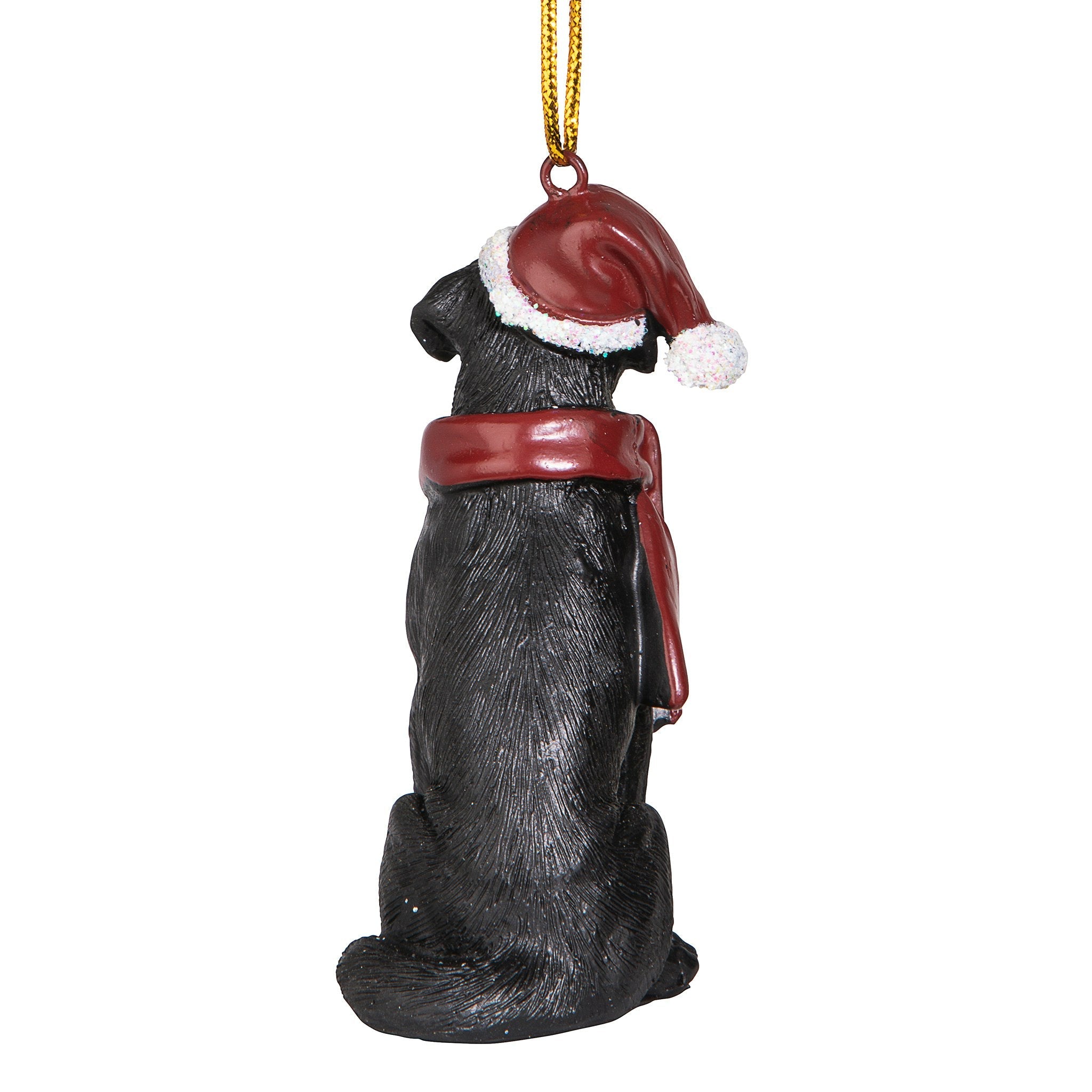 Black Labrador Retriever Holiday Dog Ornament Sculpture