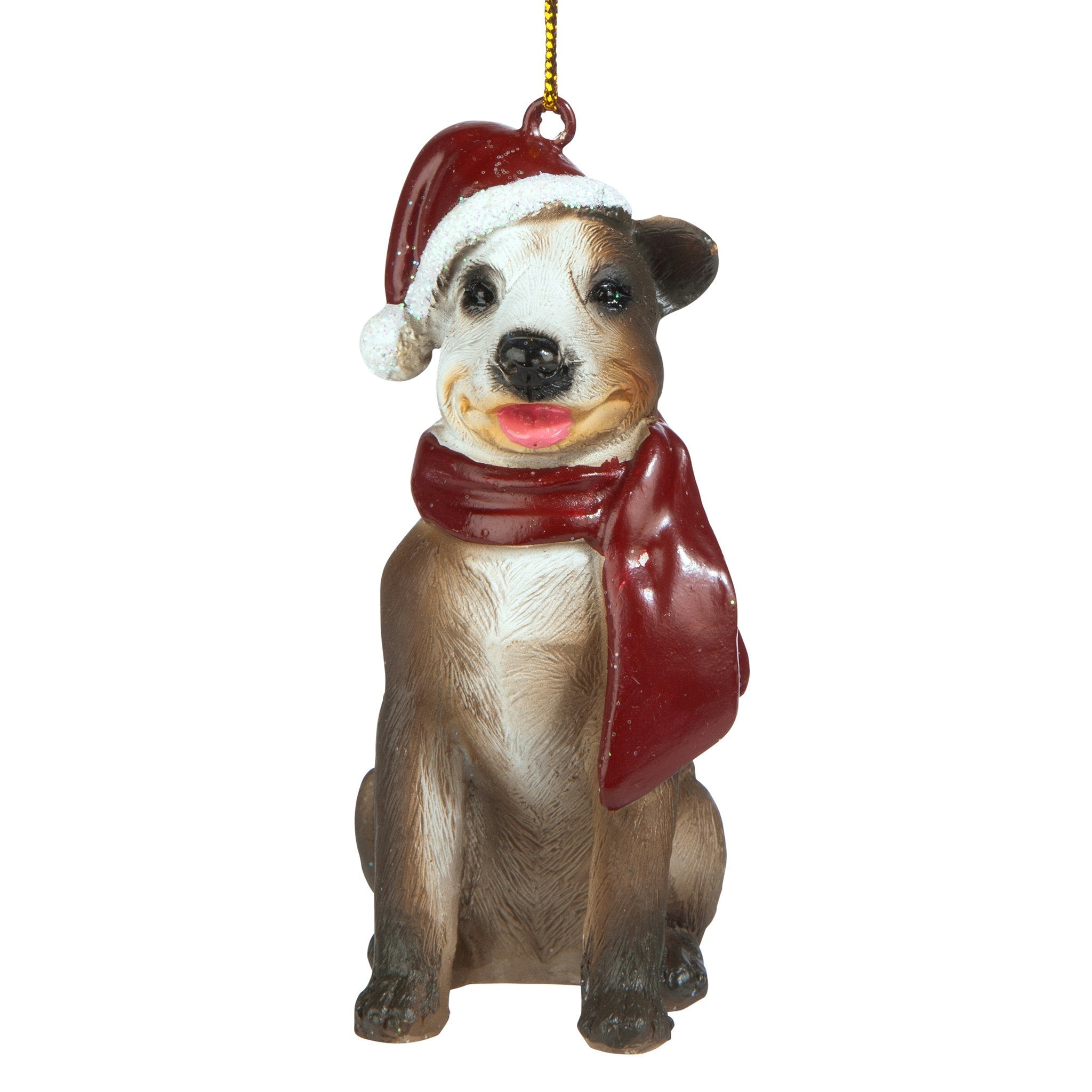 Pitbull Holiday Dog Ornament Sculpture