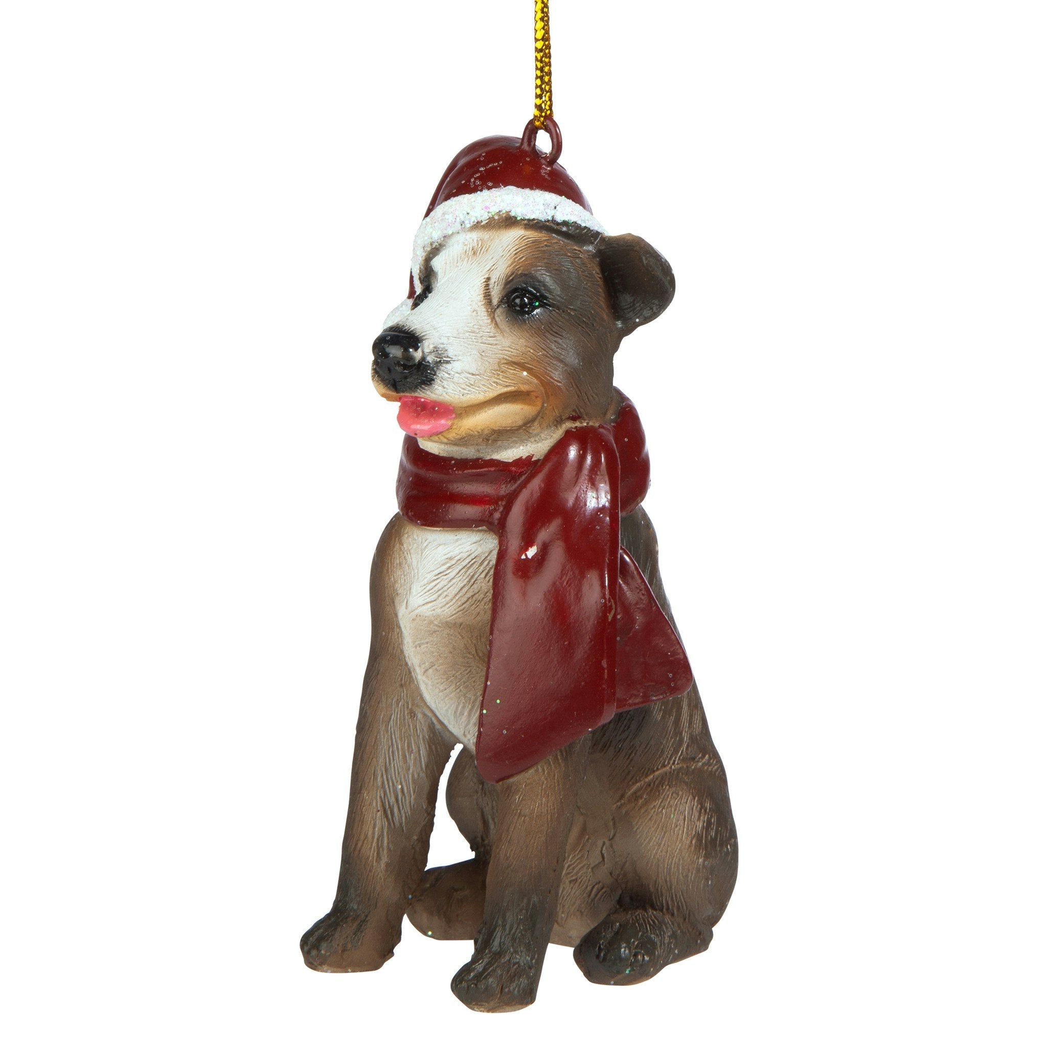 Pitbull Holiday Dog Ornament Sculpture