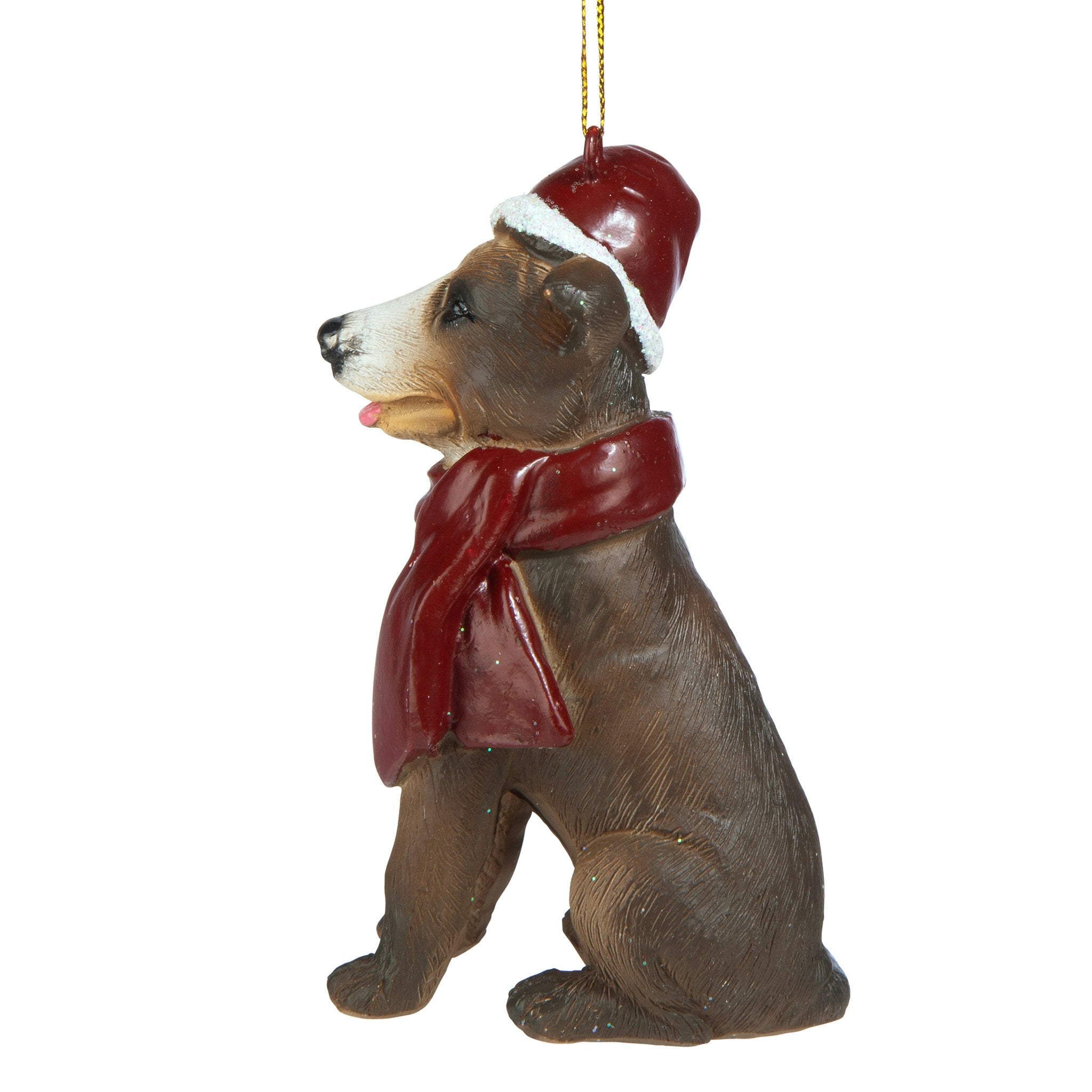 Pitbull Holiday Dog Ornament Sculpture