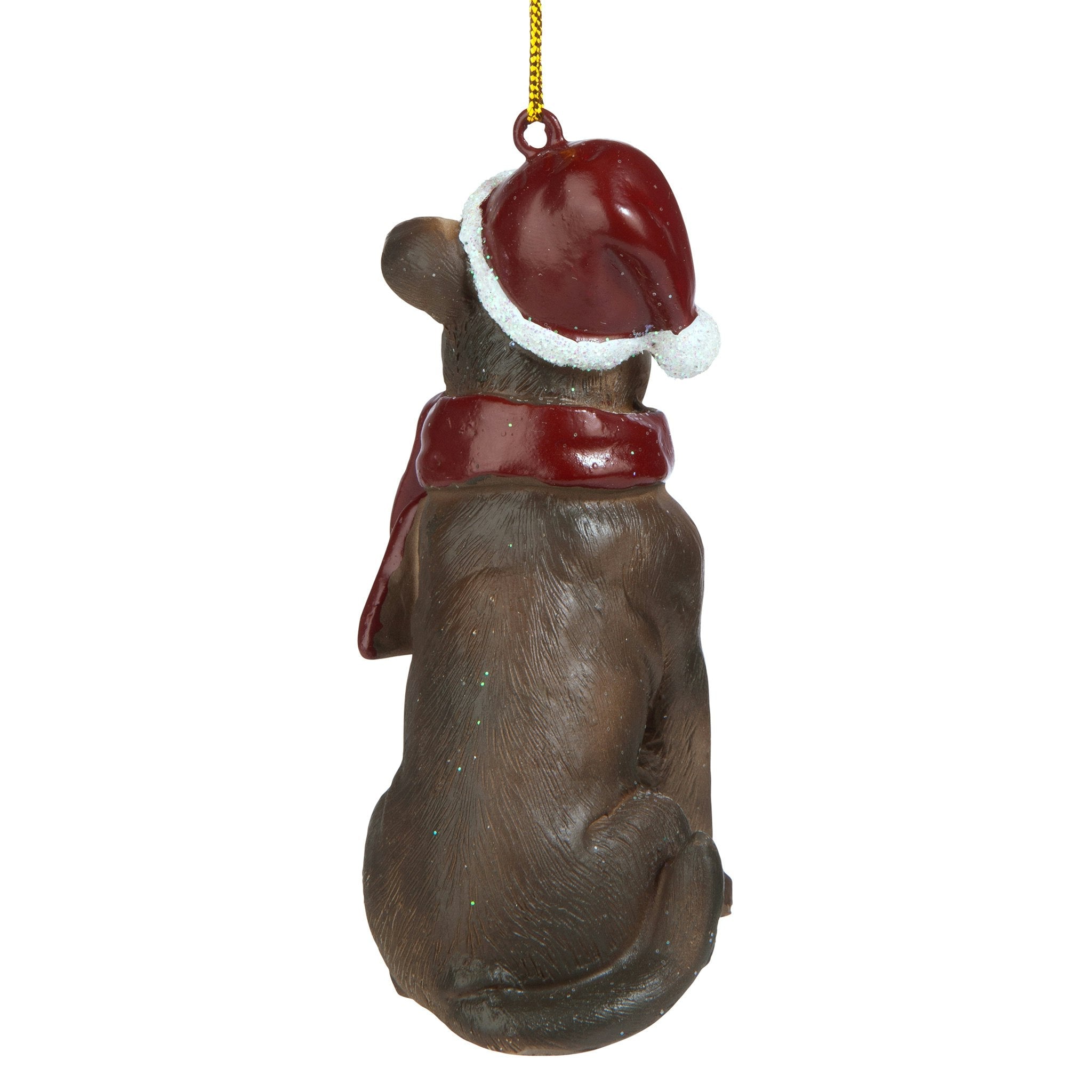 Pitbull Holiday Dog Ornament Sculpture