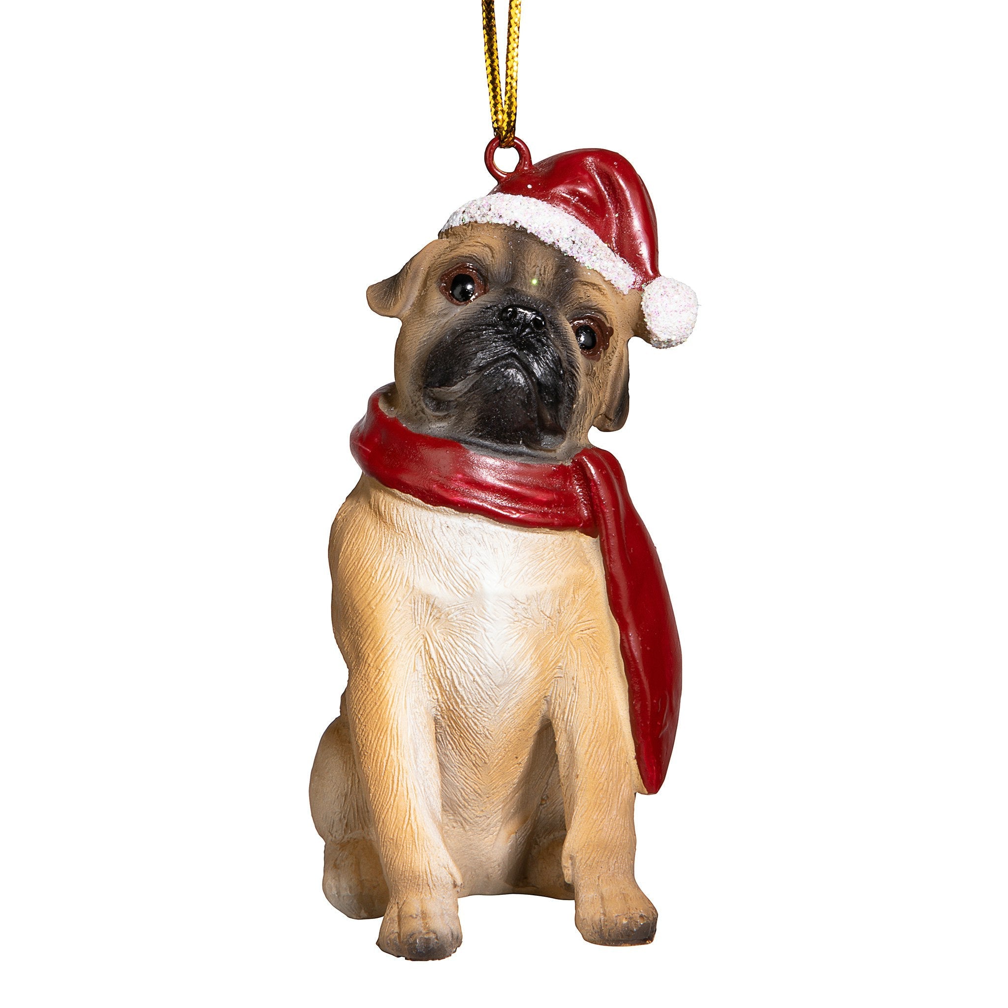 Pug Holiday Dog Ornament Sculpture