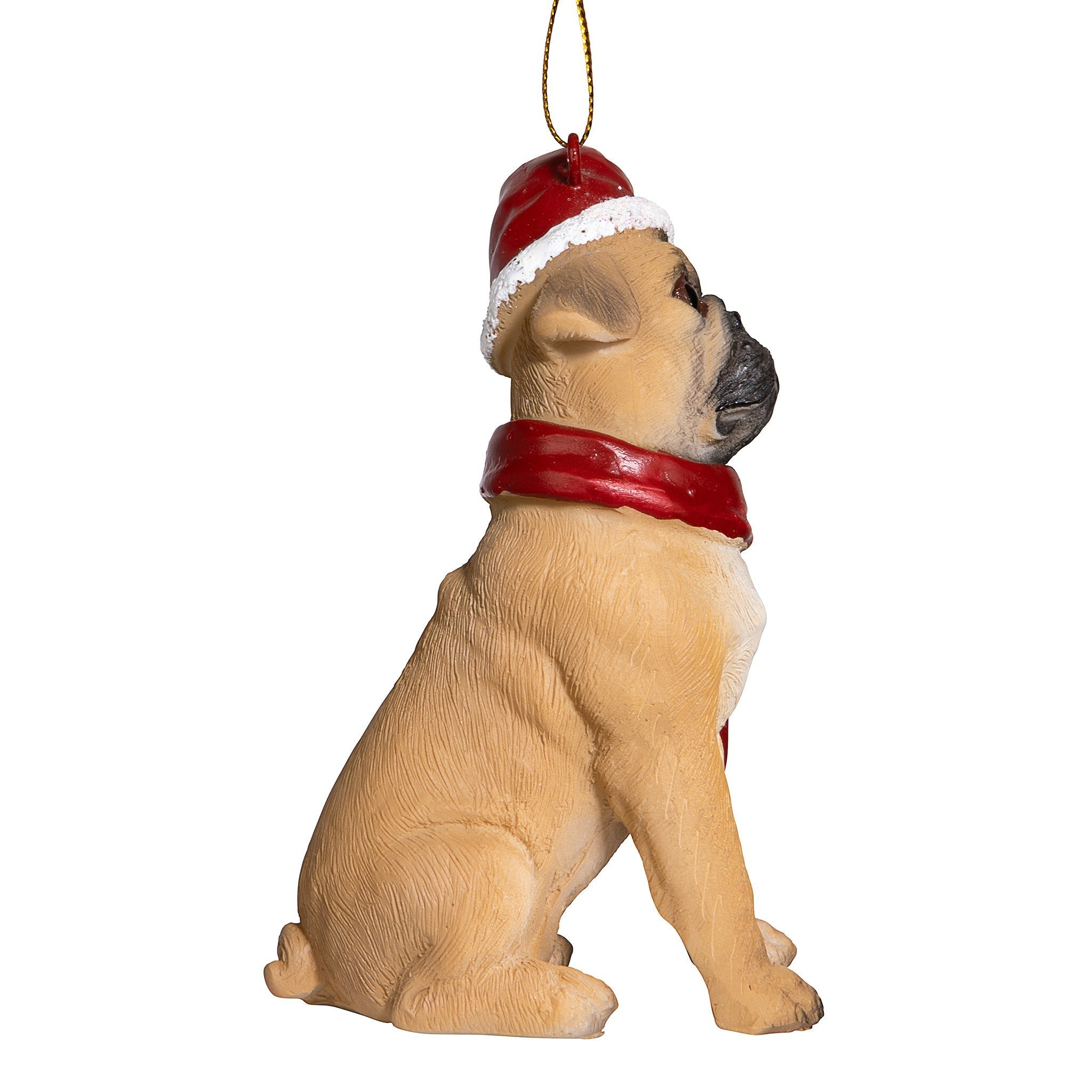 Pug Holiday Dog Ornament Sculpture