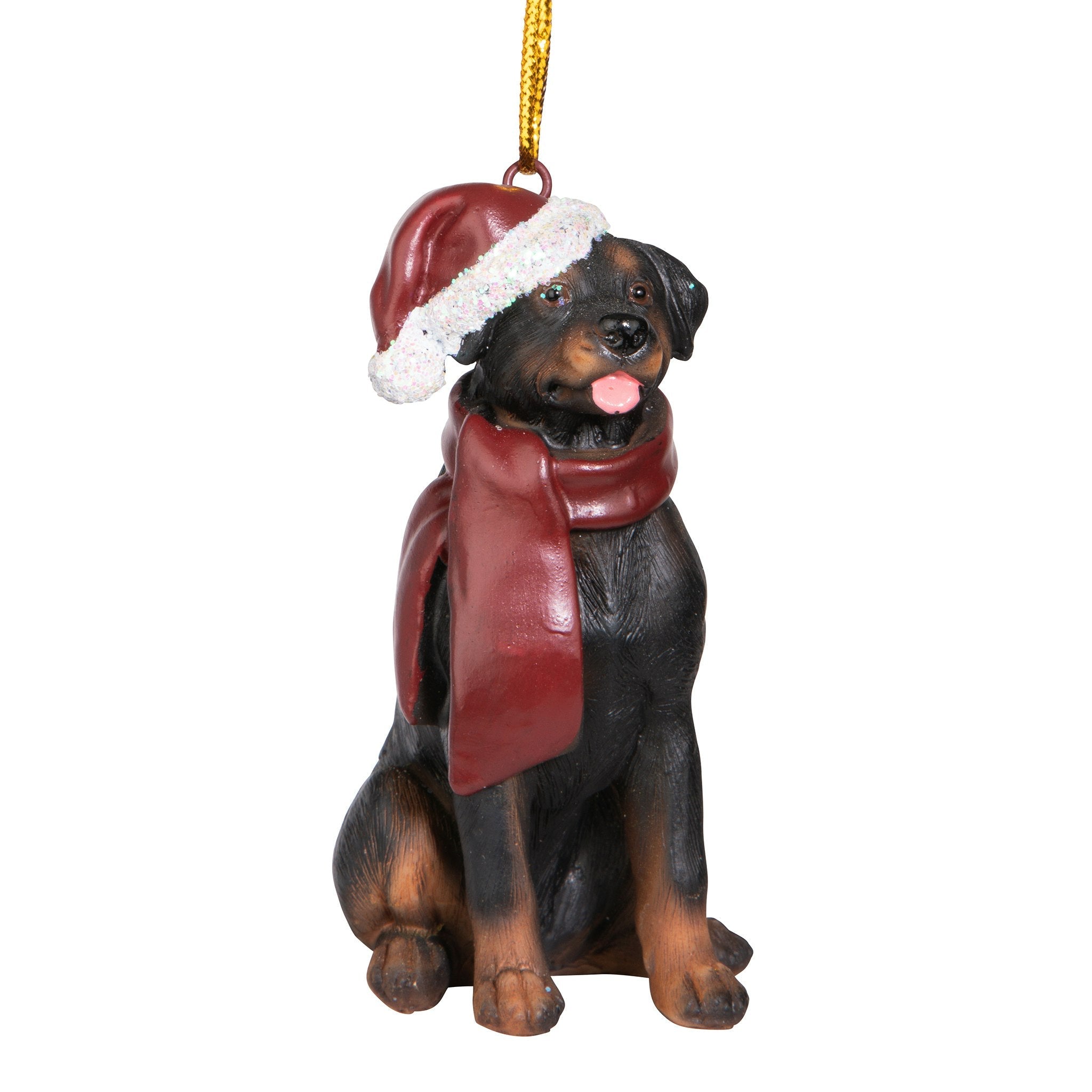 Rottweiler Holiday Dog Ornament Sculpture