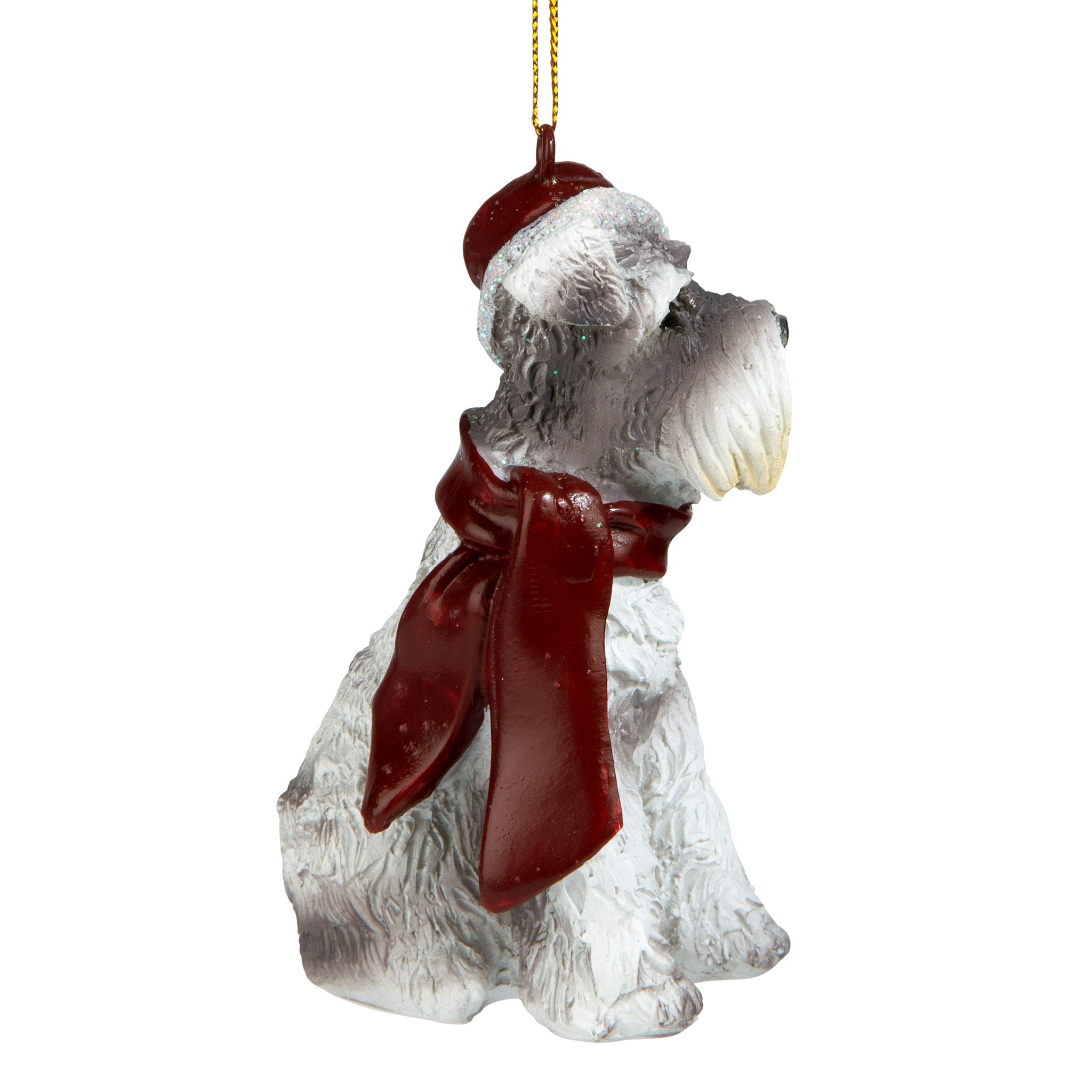 Miniature Schnauzer Holiday Dog Ornament Sculpture