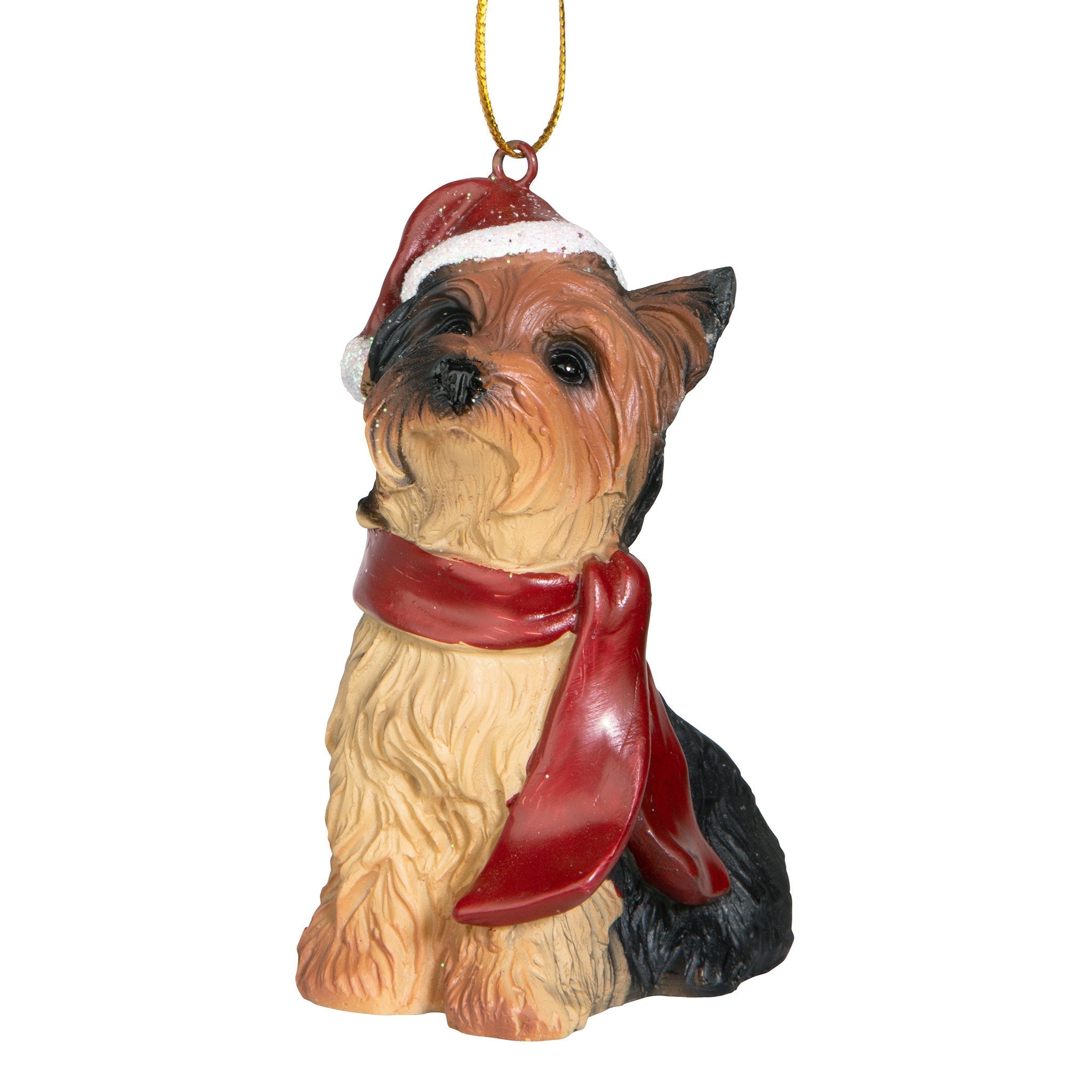 Yorkshire Terrier Holiday Dog Ornament Sculpture