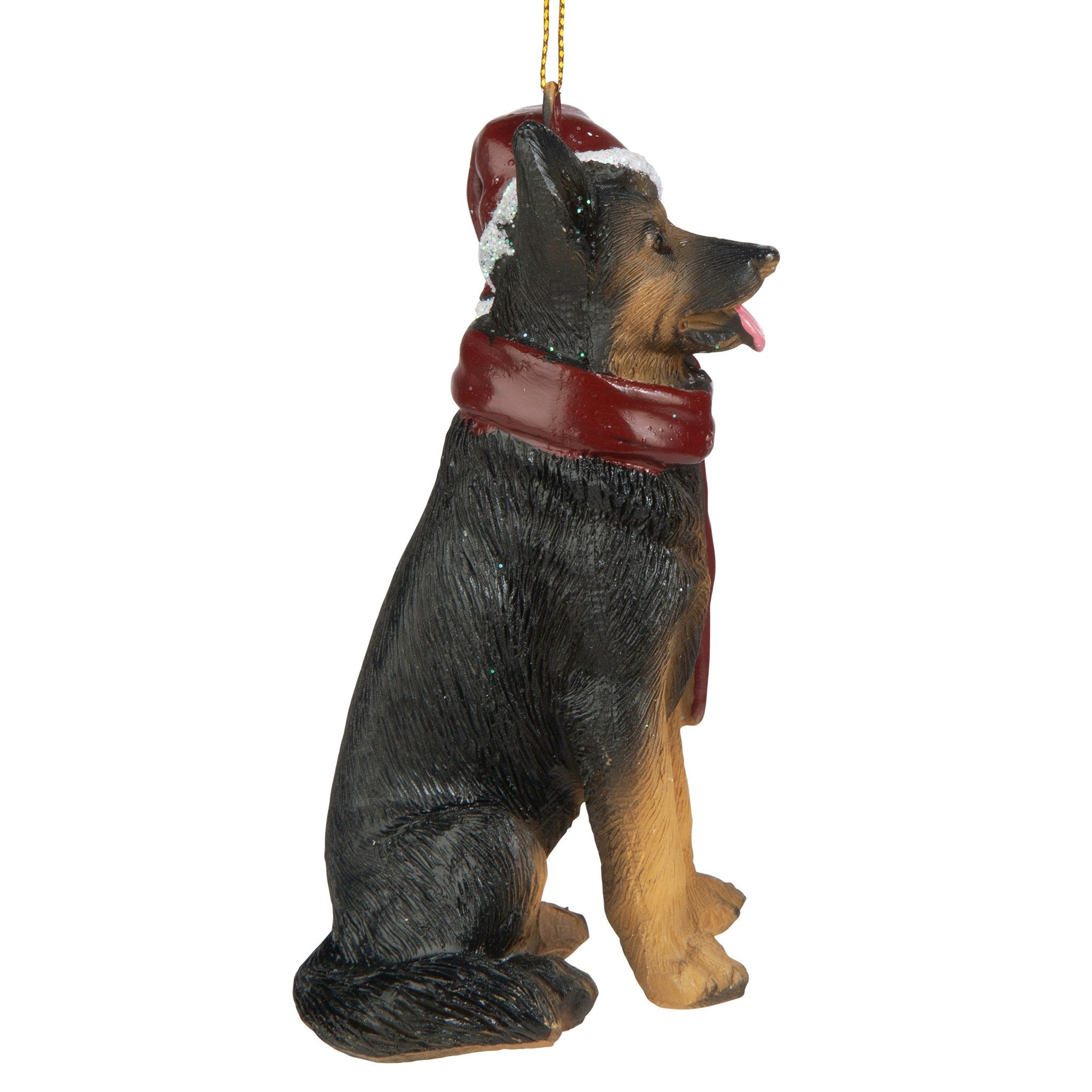 German Shepard Holiday Dog Ornament Sculpture