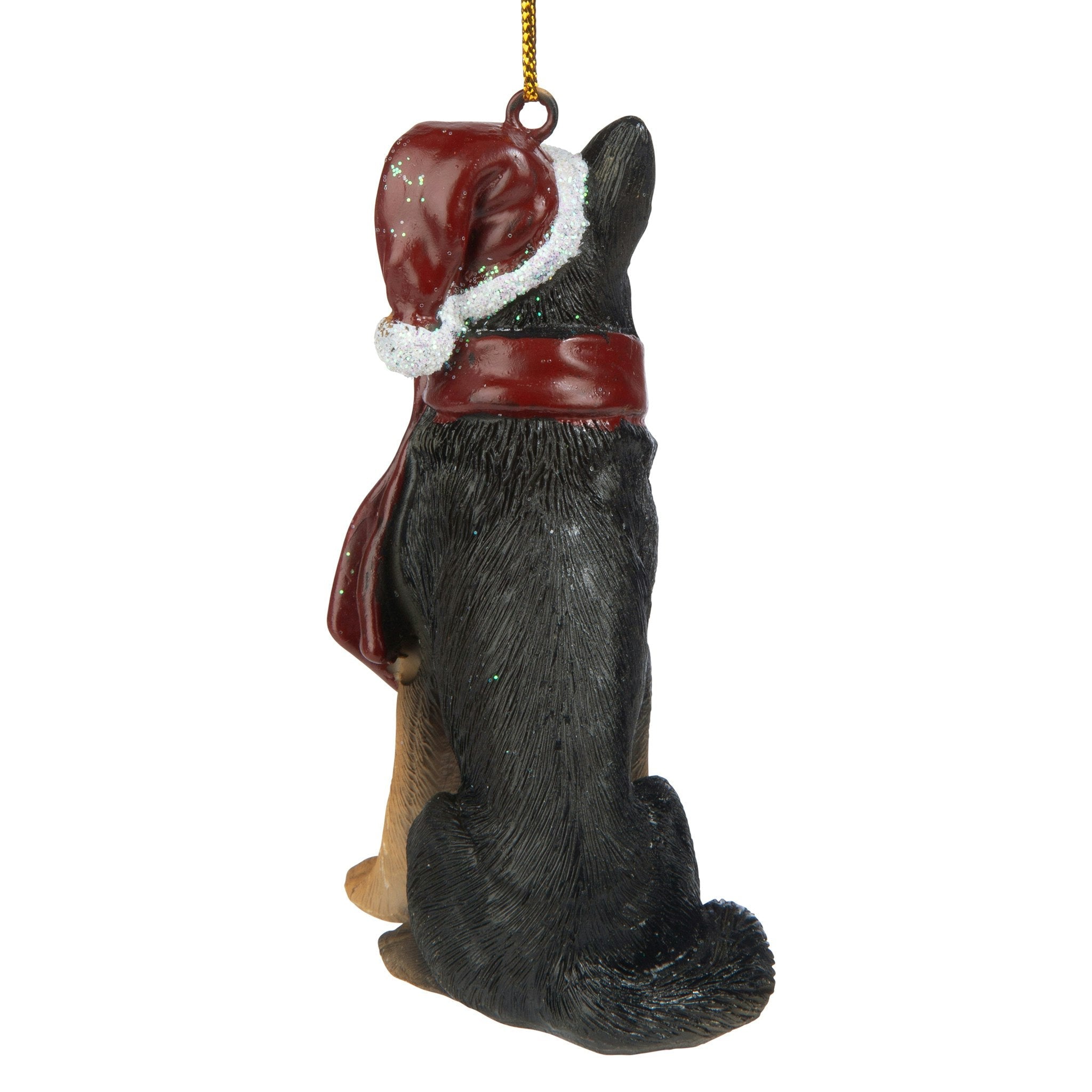 German Shepard Holiday Dog Ornament Sculpture