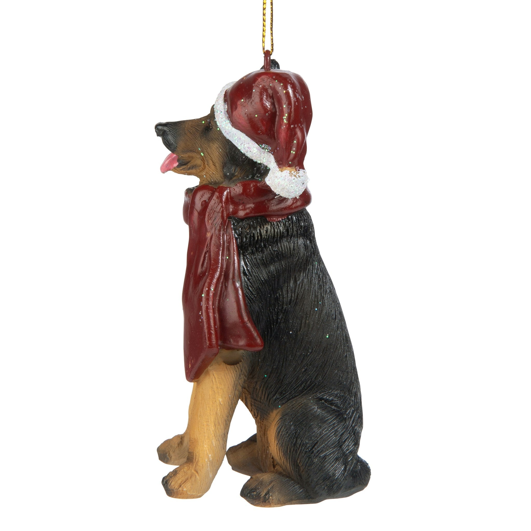 German Shepard Holiday Dog Ornament Sculpture