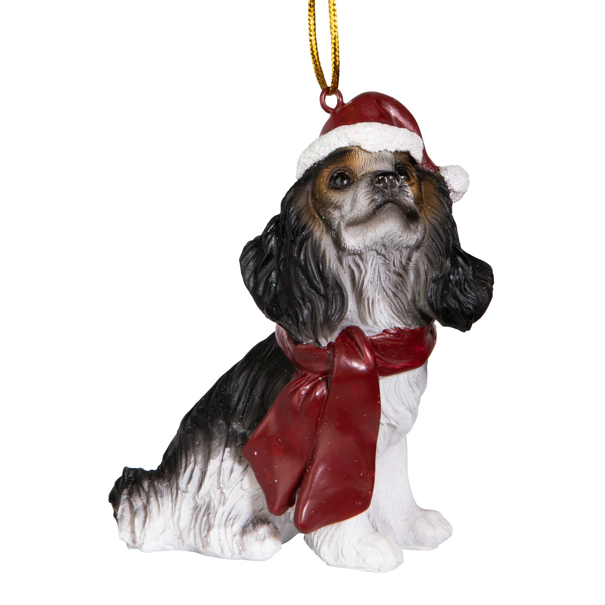 Cavalier King Charles Spaniel Holiday Dog Ornament Sculpture