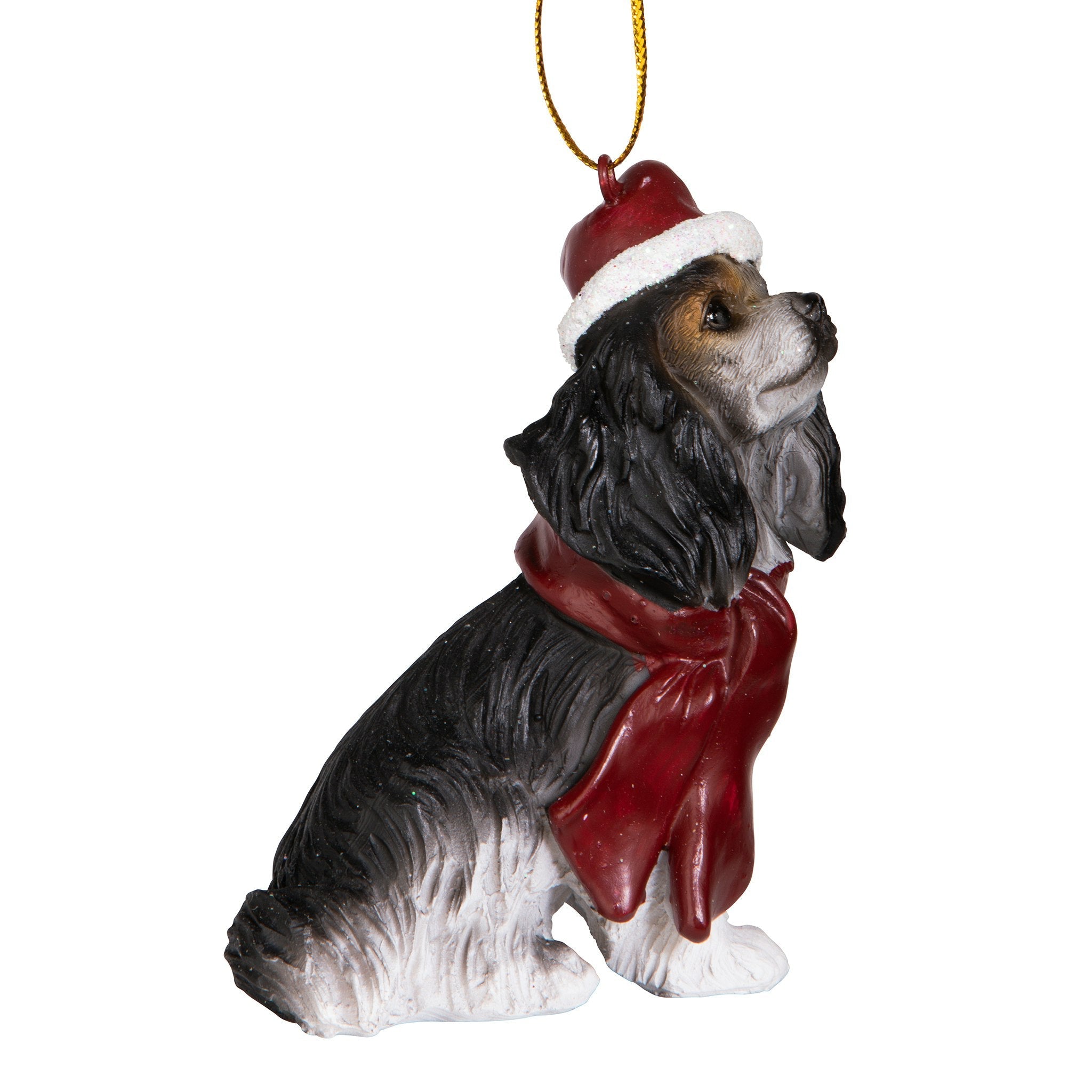 Cavalier King Charles Spaniel Holiday Dog Ornament Sculpture