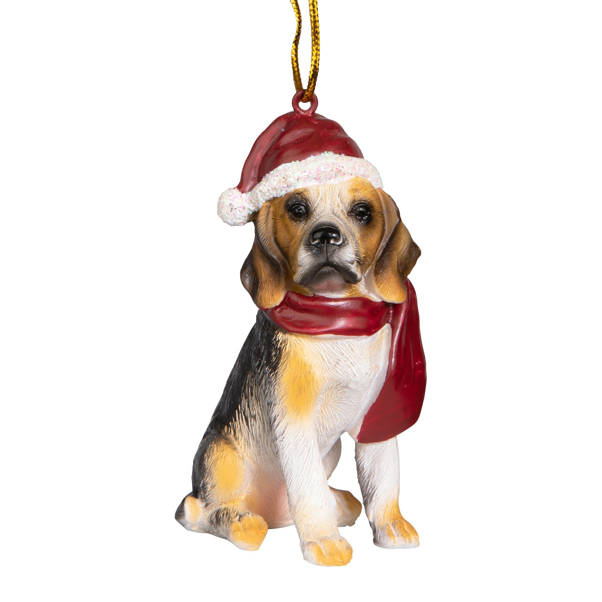 Beagle Holiday Dog Ornament Sculpture