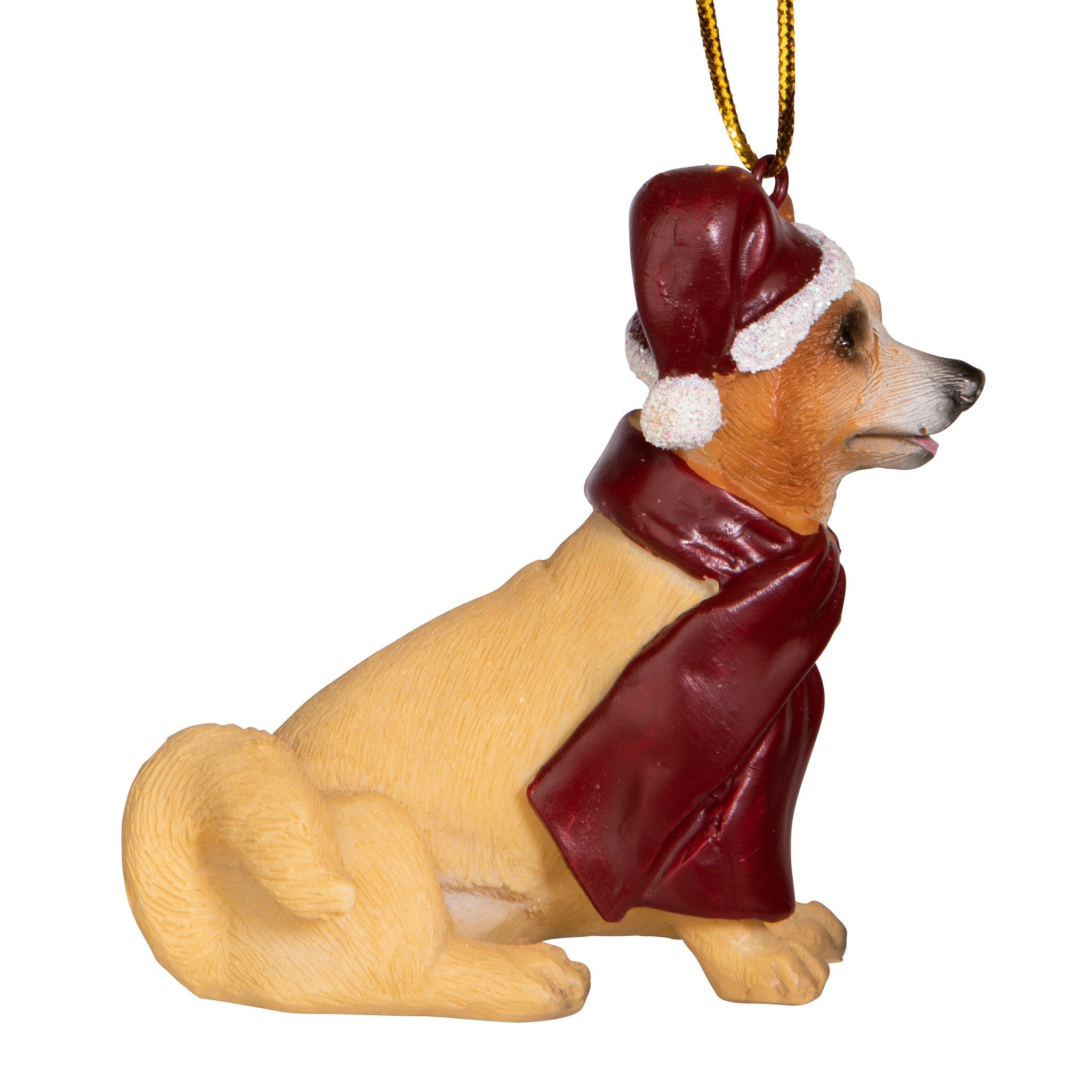 Welsh Corgi Holiday Dog Ornament Sculpture