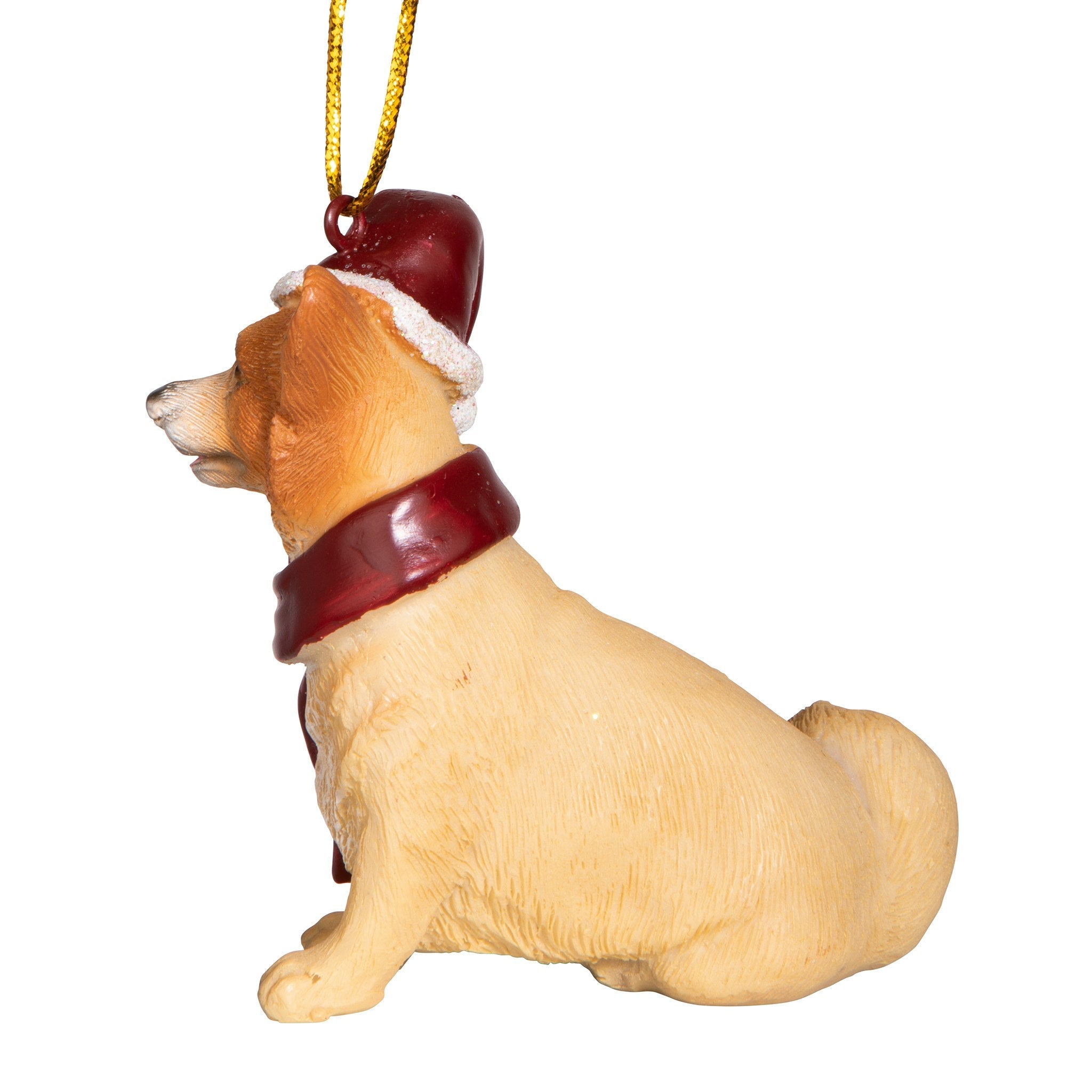 Welsh Corgi Holiday Dog Ornament Sculpture