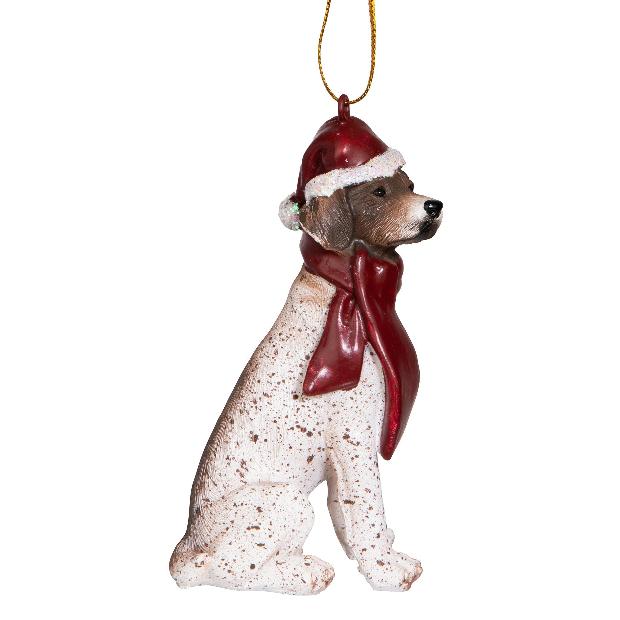 Pointer Holiday Dog Ornament Sculpture