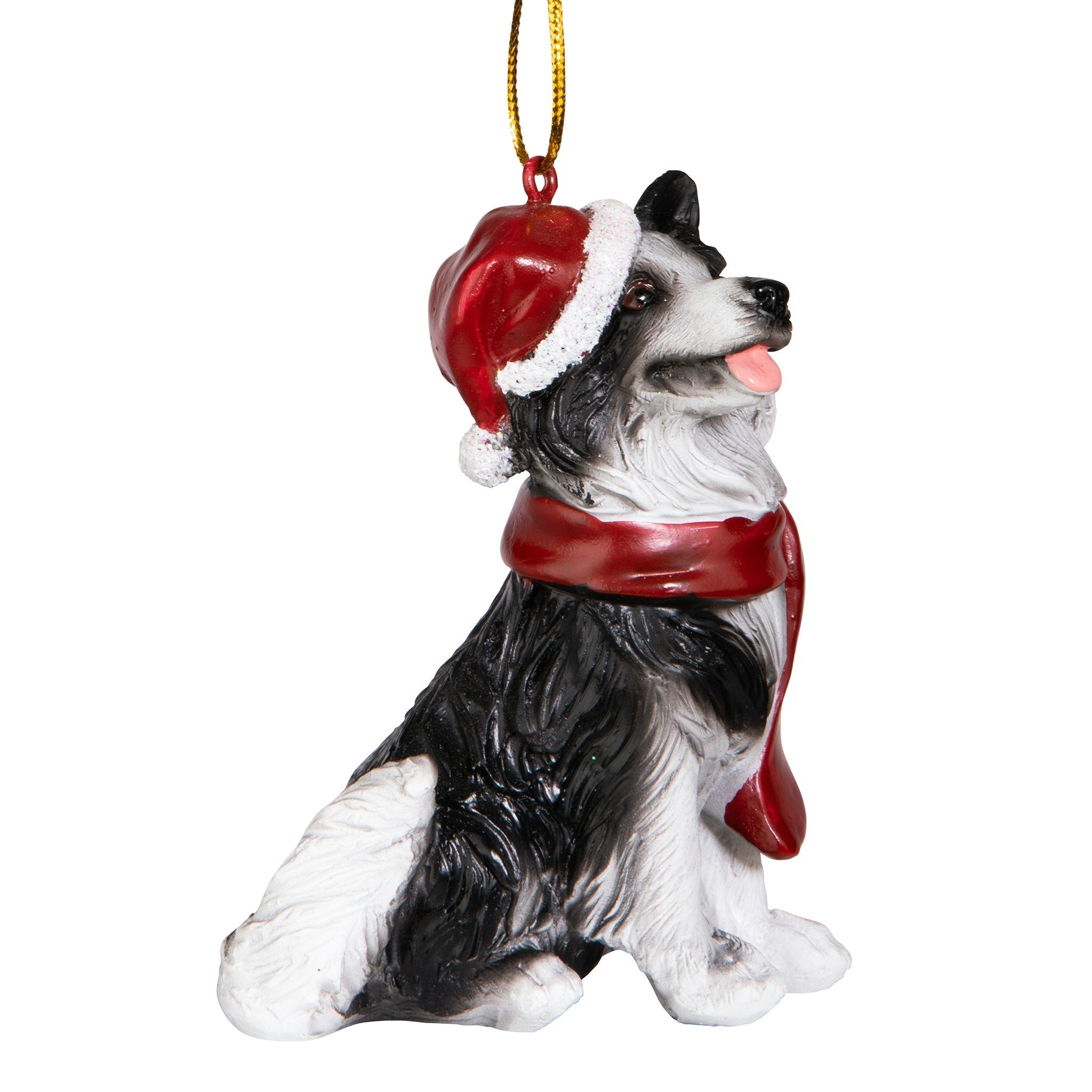 Border Collie Holiday Dog Ornament Sculpture