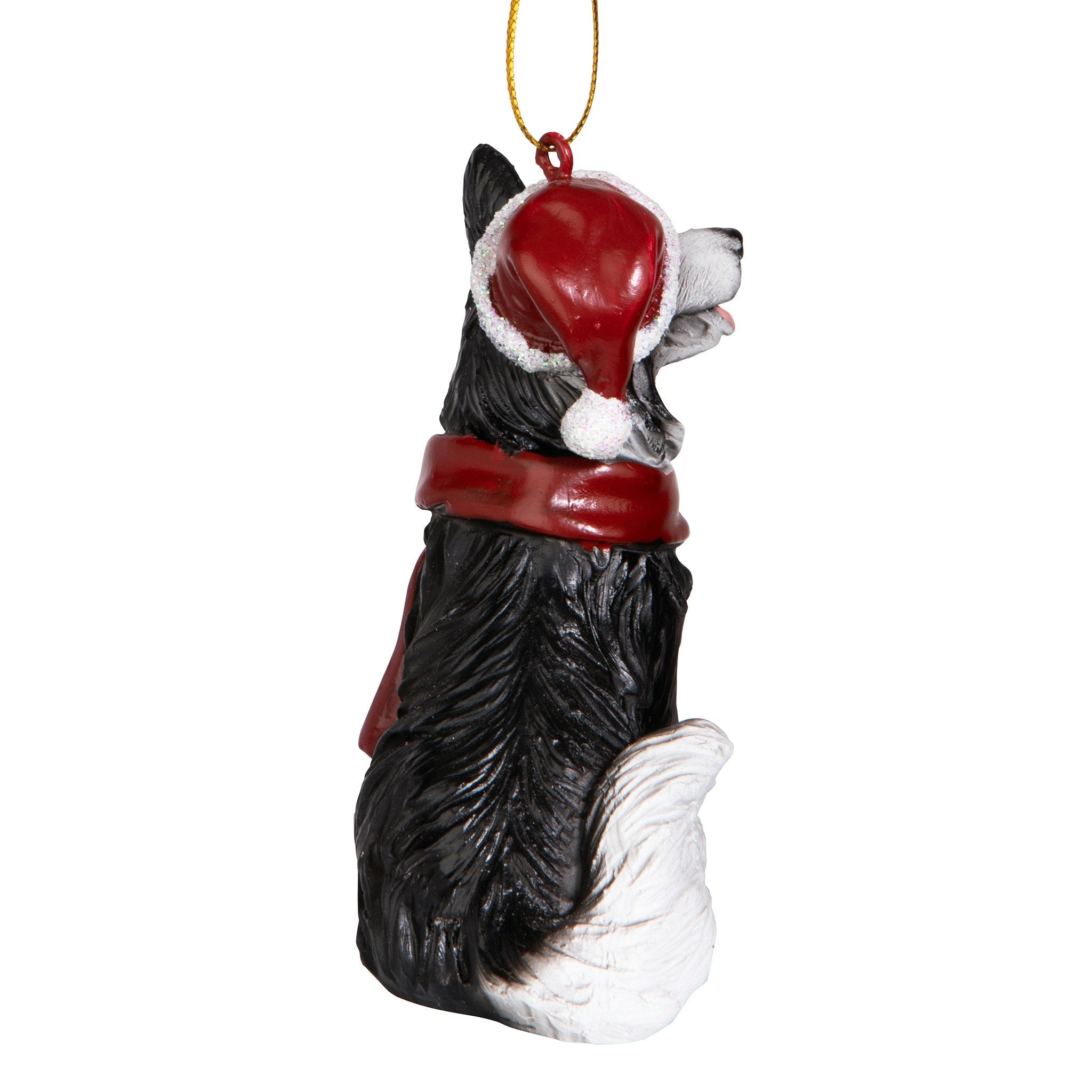 Border Collie Holiday Dog Ornament Sculpture