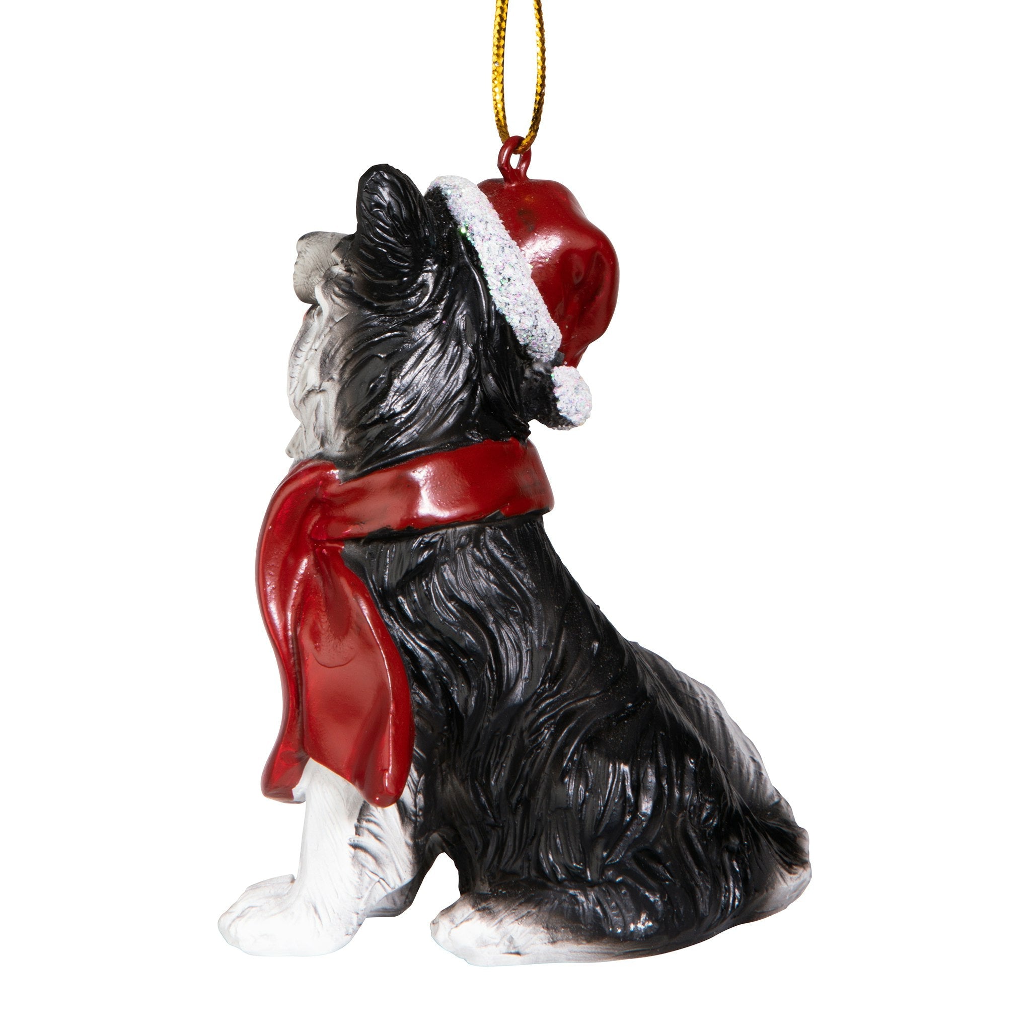 Border Collie Holiday Dog Ornament Sculpture