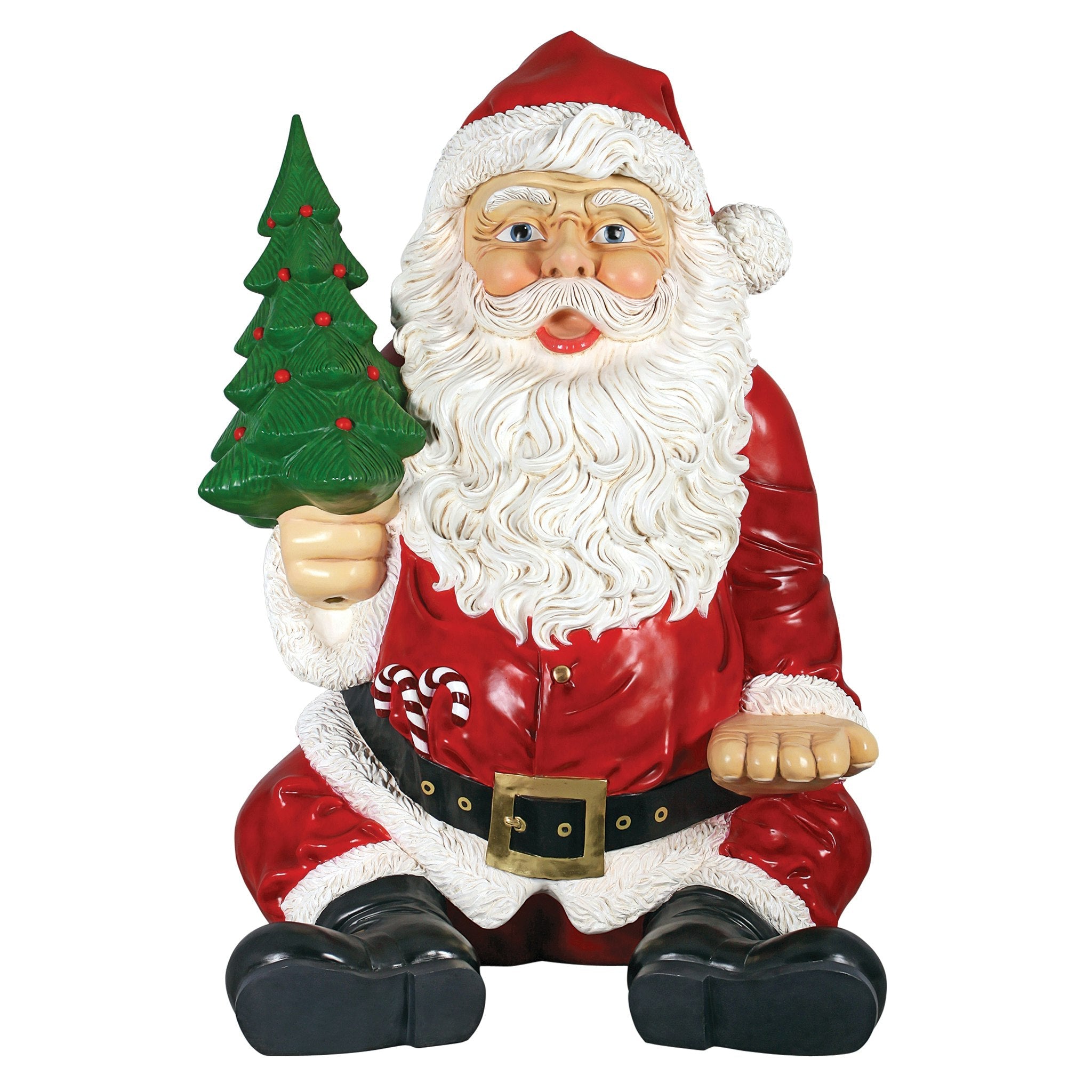 Giant Sitting Santa Claus Statue with Hand Seat