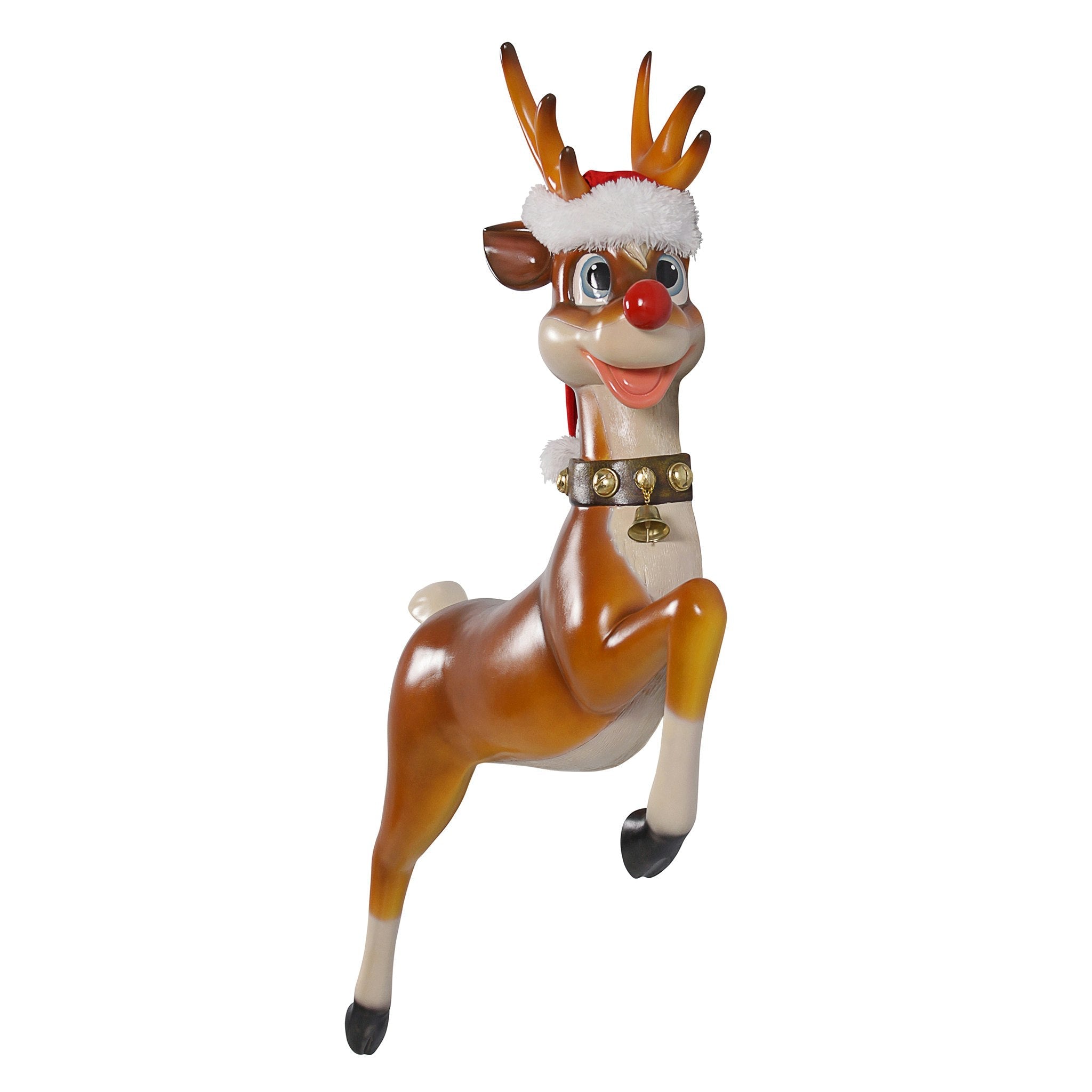 Santa's Red-Nosed Christmas Reindeer Wall Sculpture