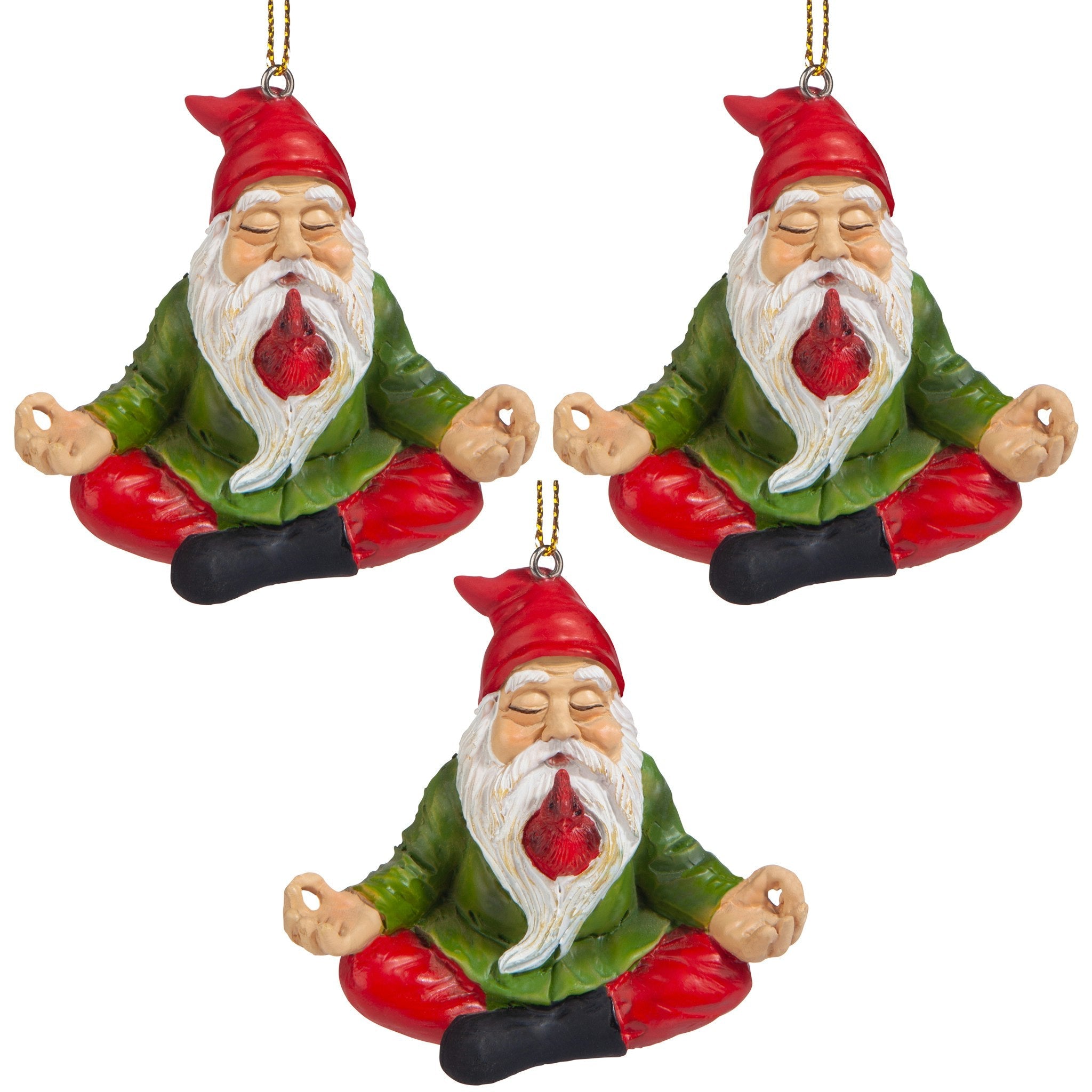 Zen Gnome Holiday Ornament: Set of 3