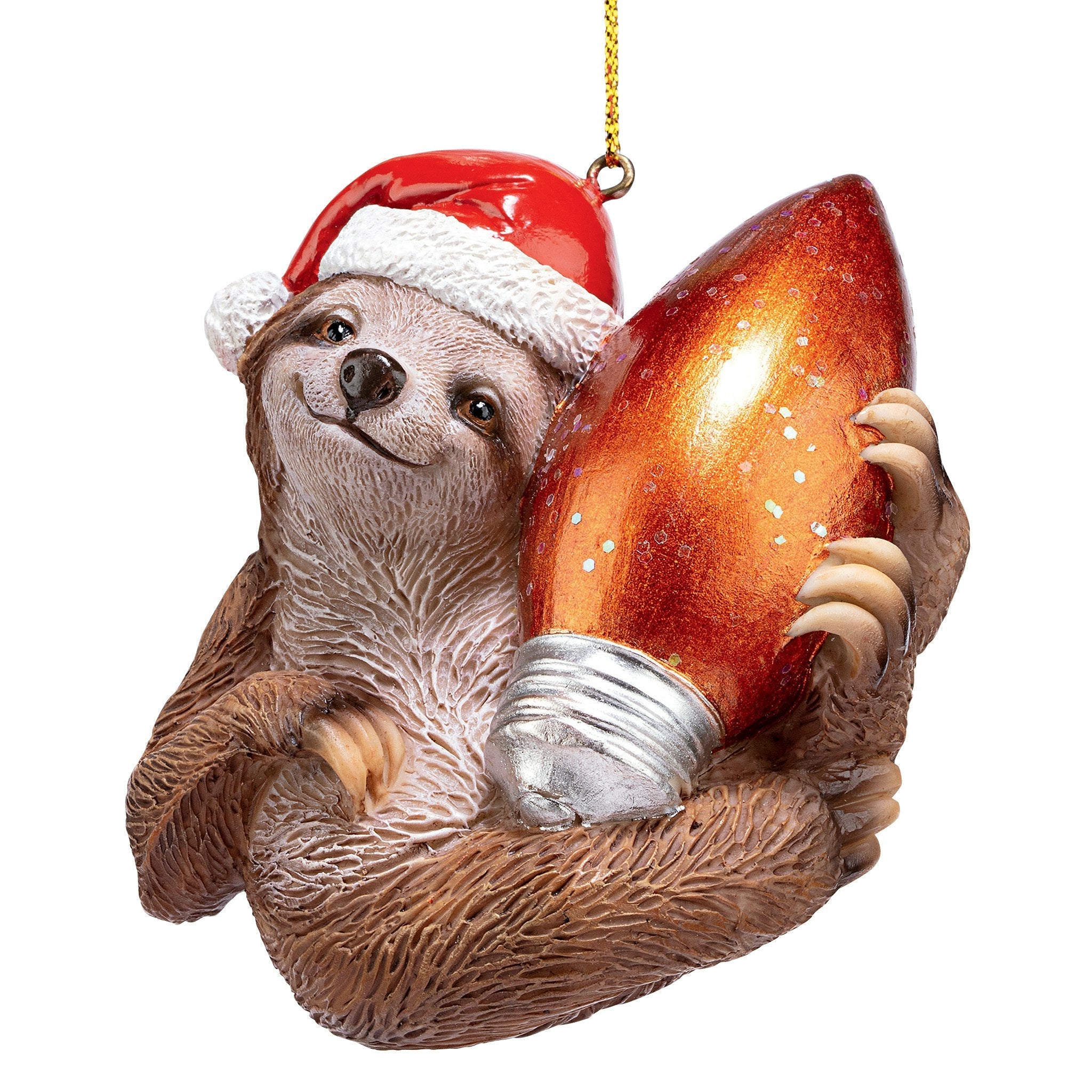 Santa's Holiday Season Sloth Christmas Ornament: Each