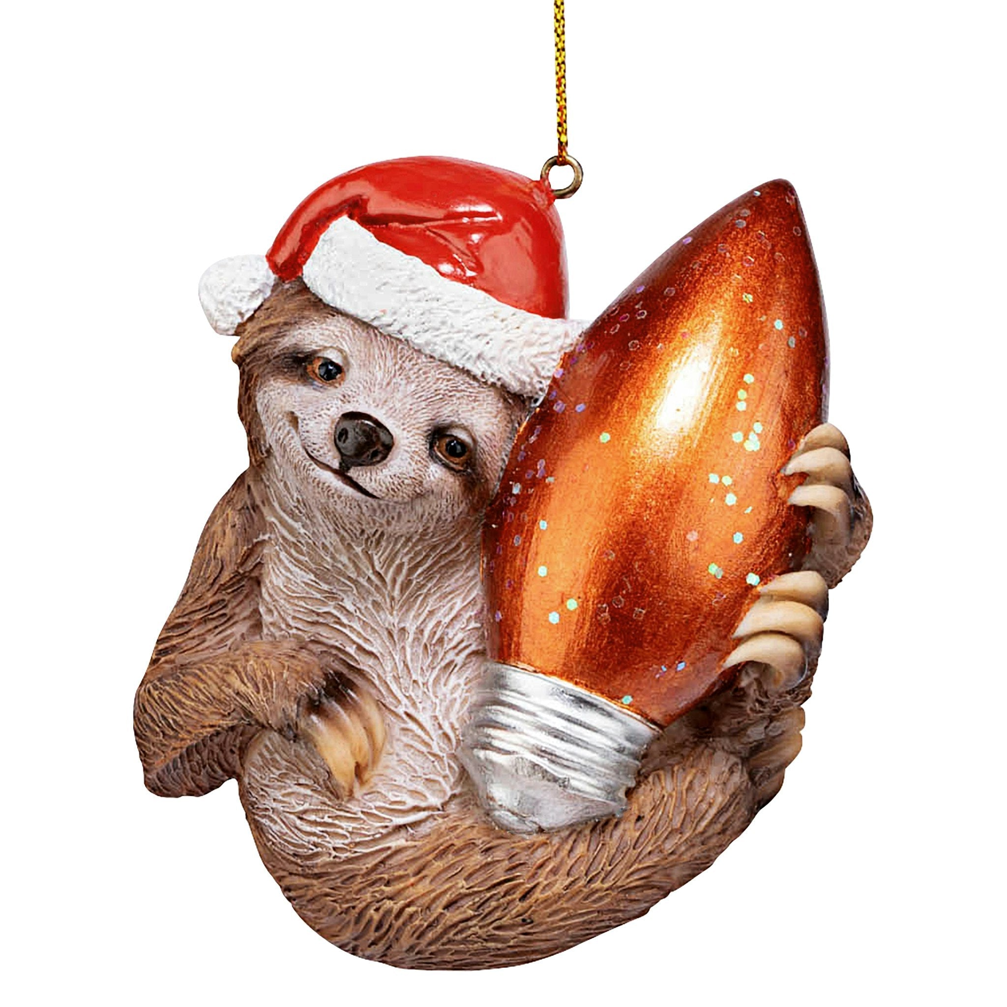 Santa's Holiday Season Sloth Christmas Ornament: Each