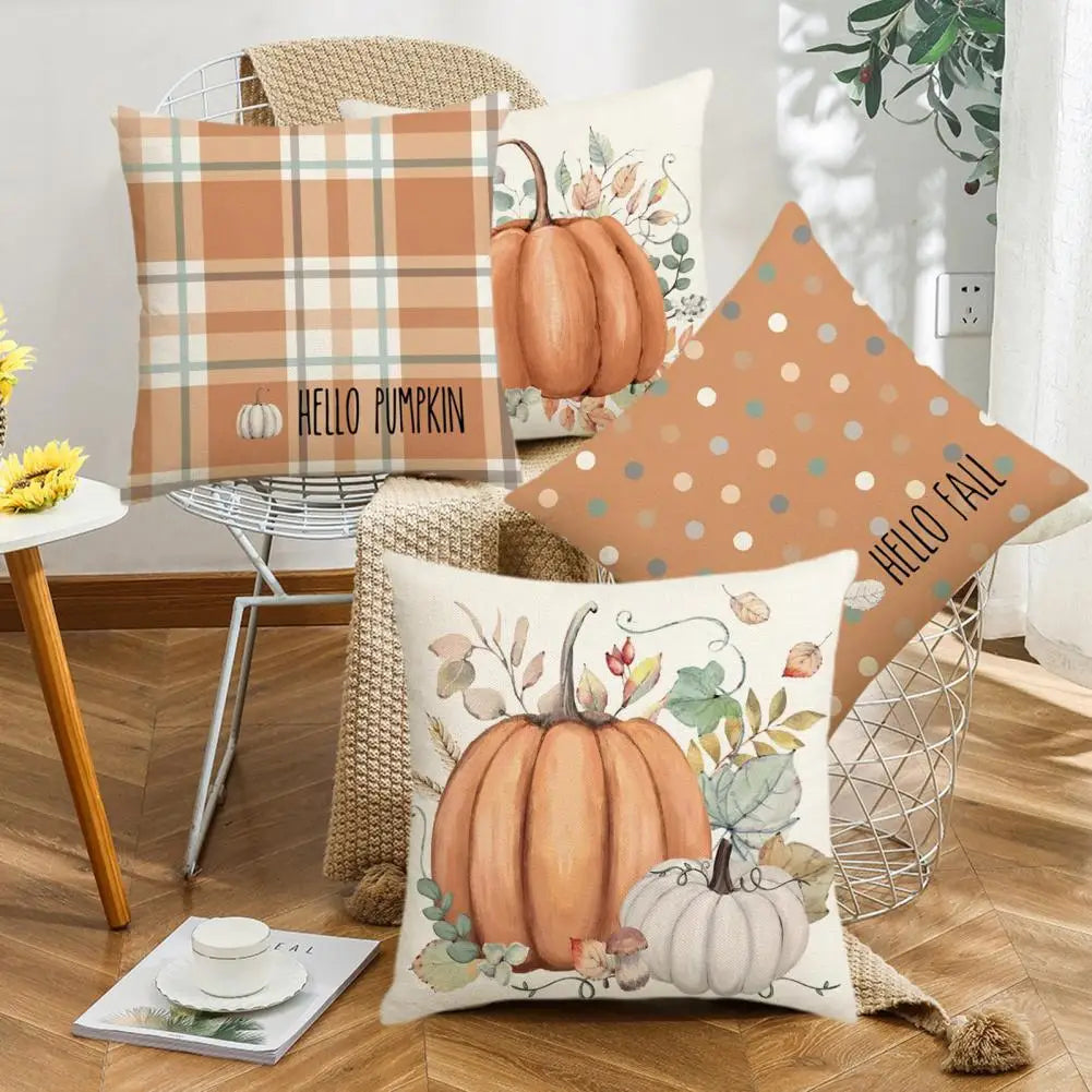 Autumn Pumpkin Throw Pillow Covers Set