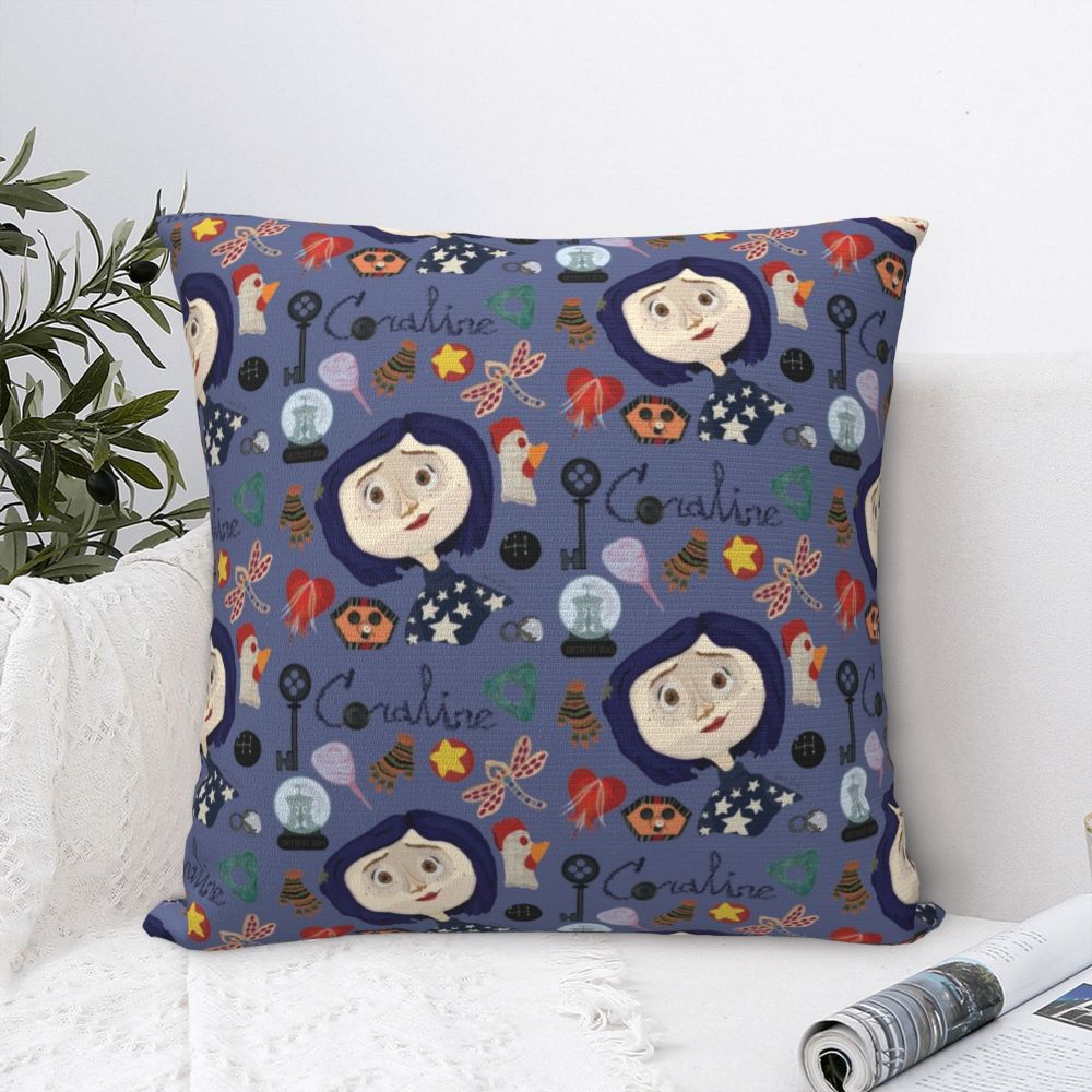 Coraline Horror Movie Cushion Cover