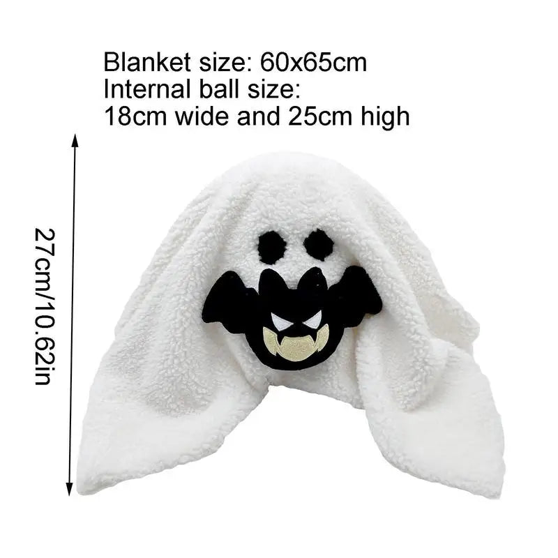 Ghost Plush Pillow with Bat