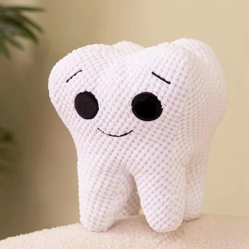 Cute imitation tooth plush toy cute white tooth plush soft pillow funny sofa cushion decoration children's gifts