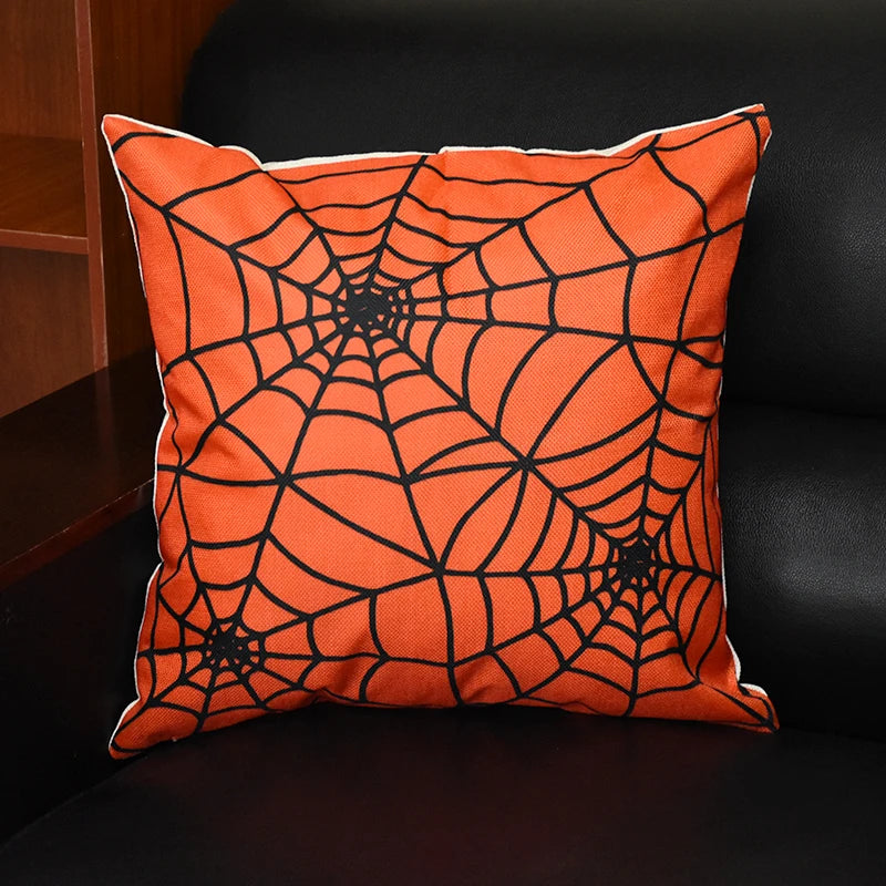 Halloween Ghost & Pumpkin Cushion Cover