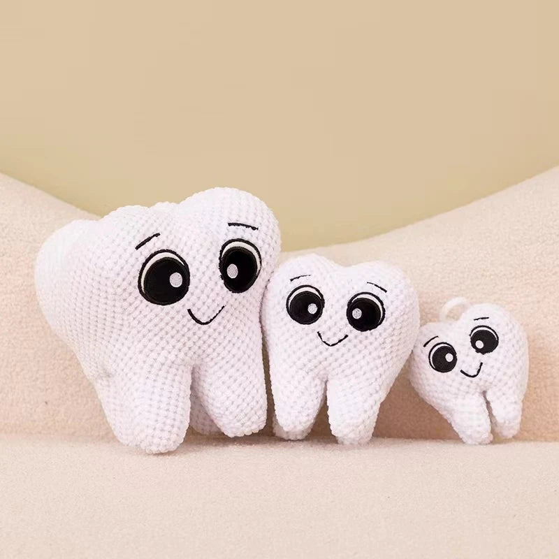 Cute imitation tooth plush toy cute white tooth plush soft pillow funny sofa cushion decoration children's gifts