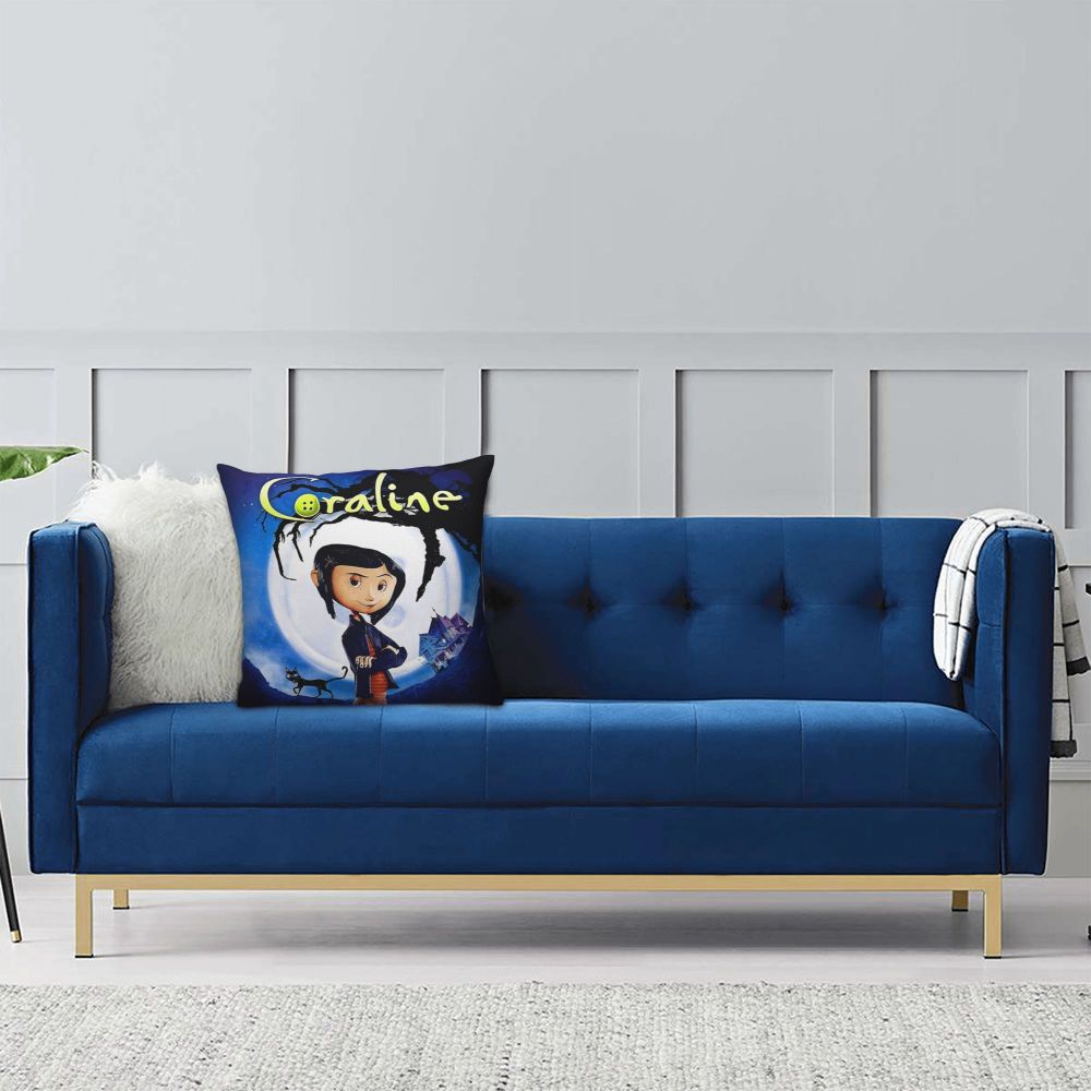 Coraline Horror Movie Cushion Cover