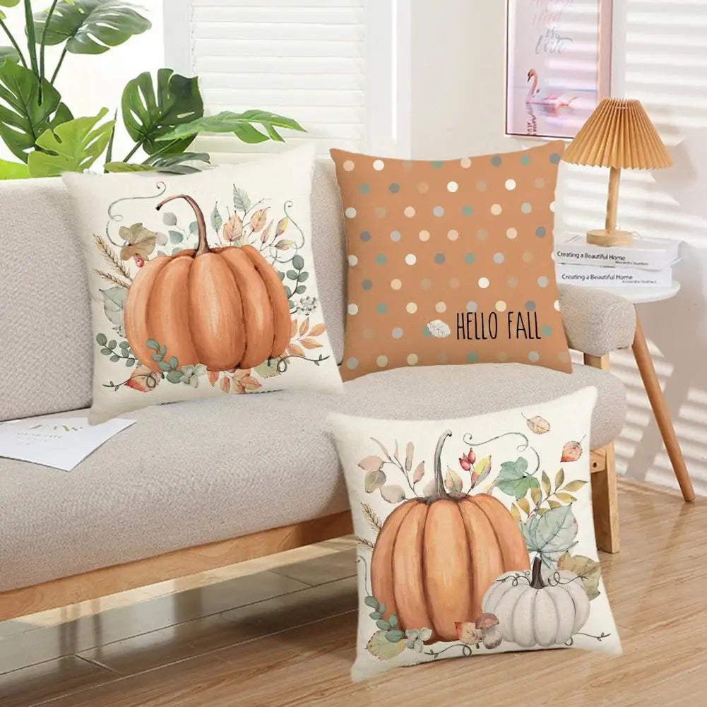 Autumn Pumpkin Throw Pillow Covers Set