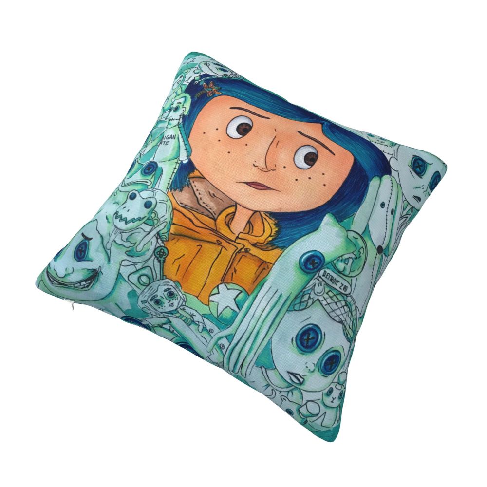 Coraline Horror Movie Cushion Cover