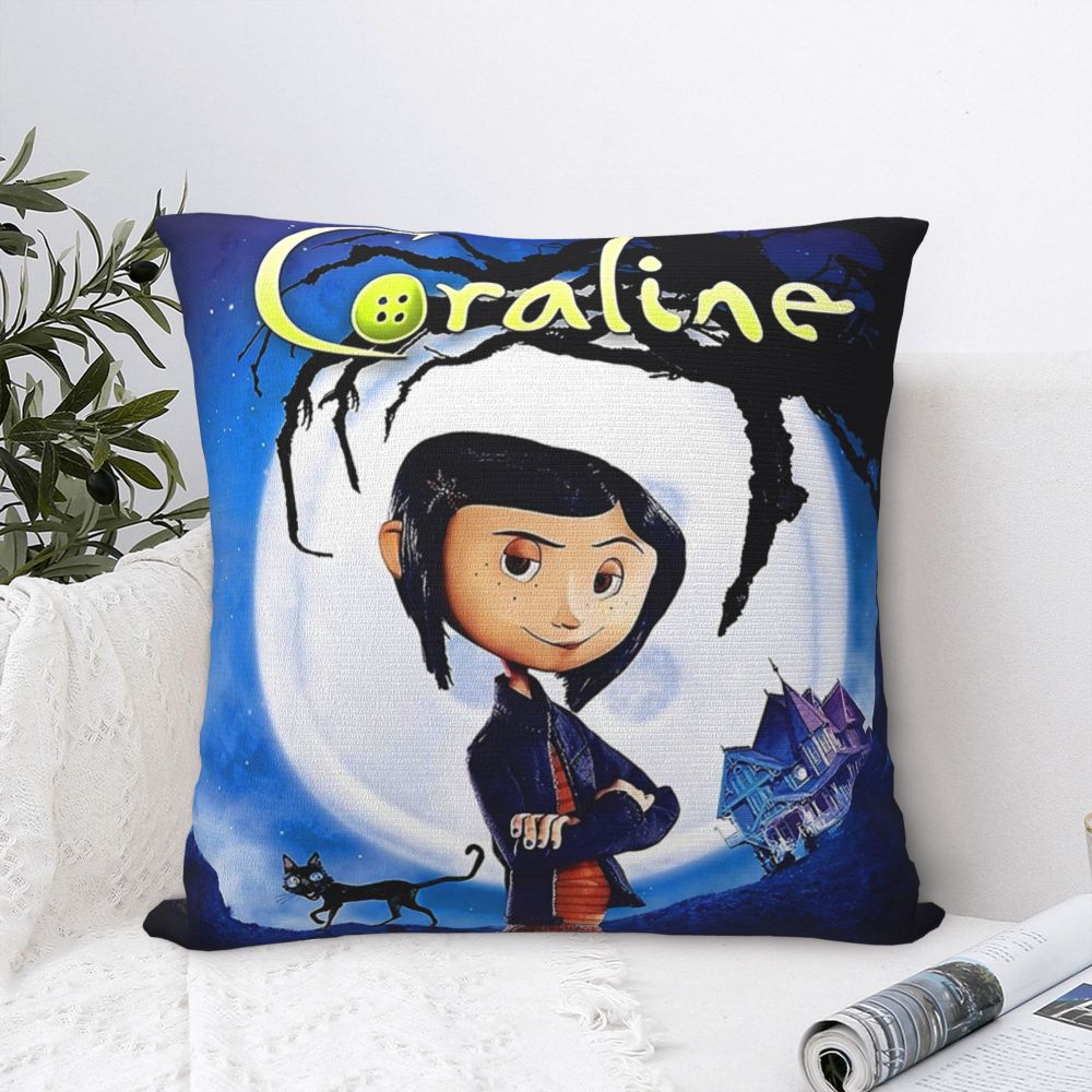 Coraline Horror Movie Cushion Cover